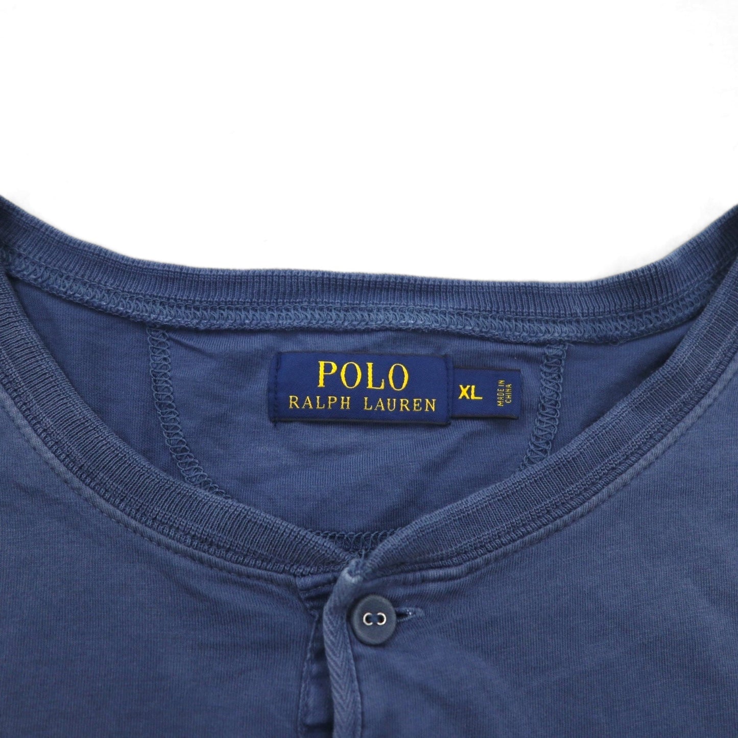 POLO RALPH LAUREN ヘンリーネック Tシャツ XL ネイビー コットン