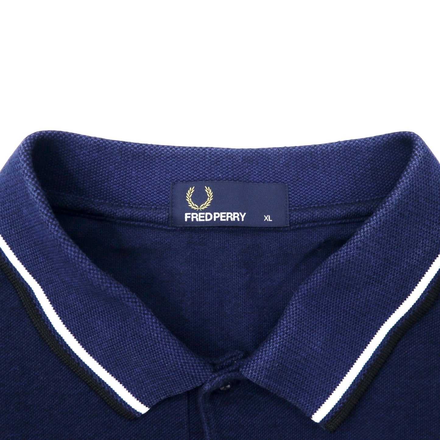 FRED PERRY 長袖 ポロシャツ XL ネイビー コットン 鹿の子 ワンポイントロゴ M3636
