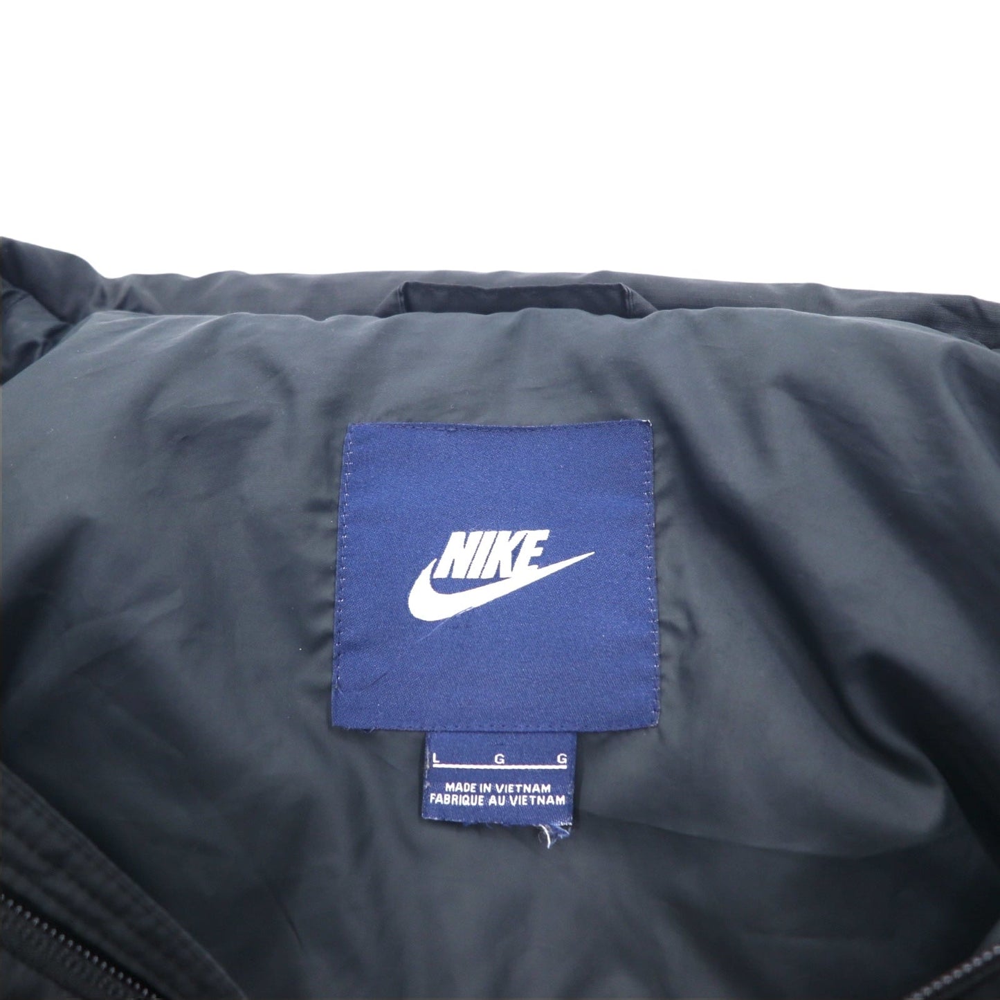 NIKE フード着脱式 550フィルパワー ダウンジャケット L ブラック ダブルジップ ドローコード 546051-010