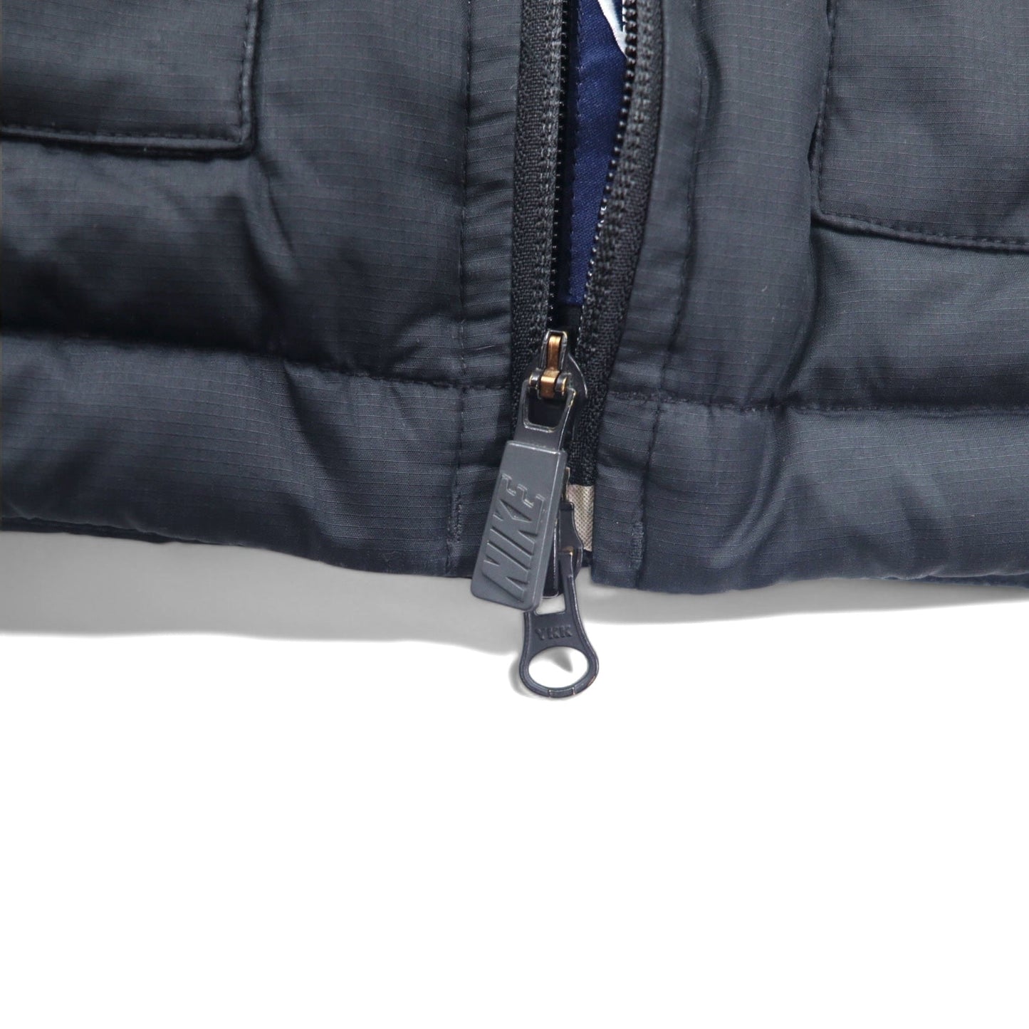 NIKE フード着脱式 550フィルパワー ダウンジャケット L ブラック ダブルジップ ドローコード 546051-010