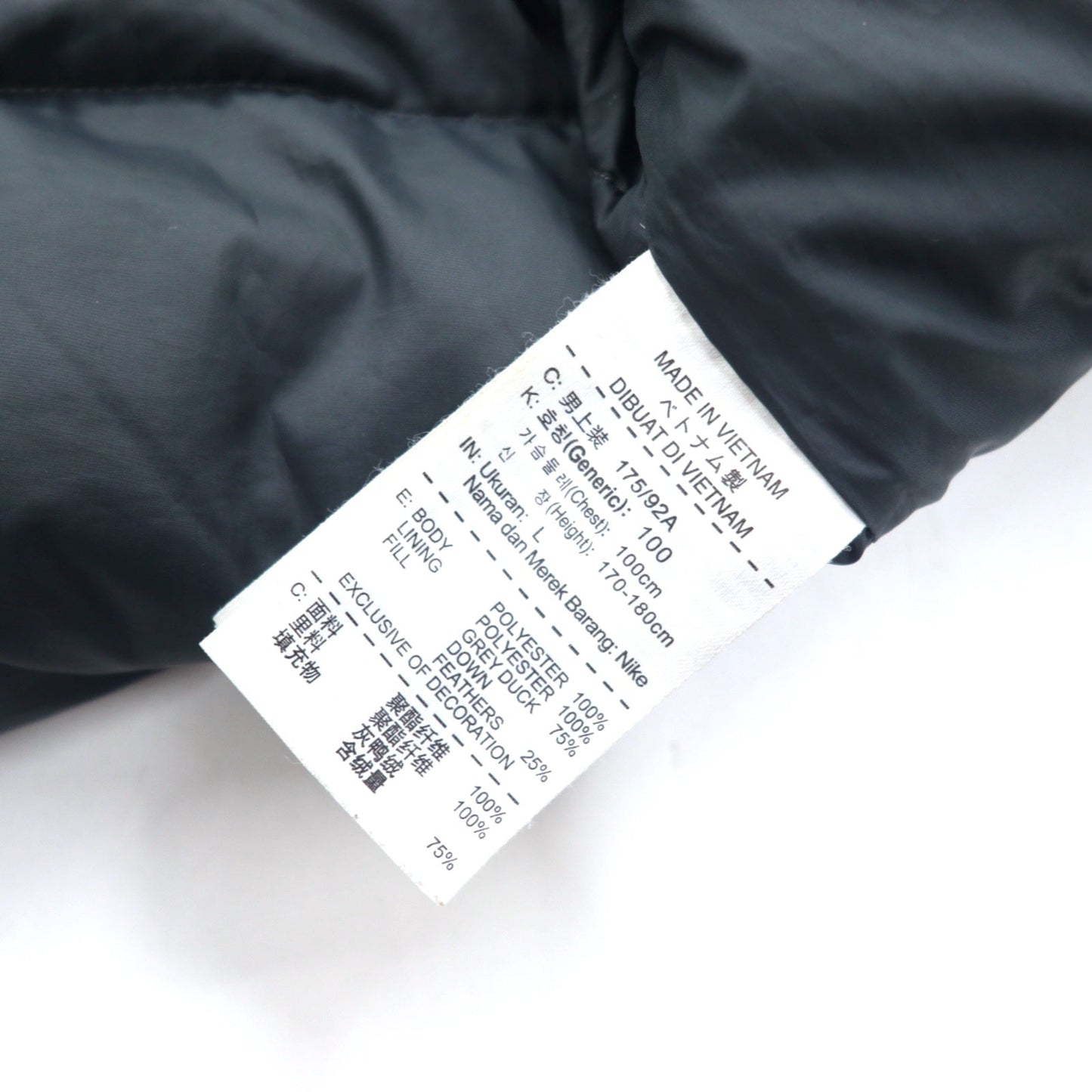 NIKE フード着脱式 550フィルパワー ダウンジャケット L ブラック ダブルジップ ドローコード 546051-010