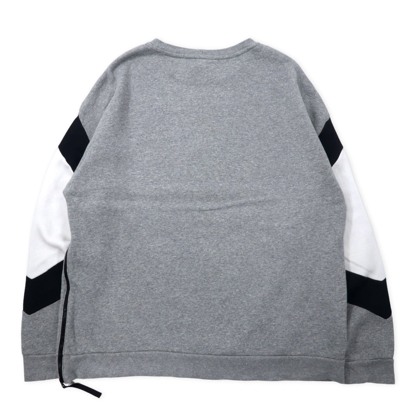 NIKE ボックスロゴ プリントスウェット XL グレー コットン 裏起毛 サイドスリットジップ AIR Sweatshirt Fleece Crew Side Zip Standard Fit CD9220-063