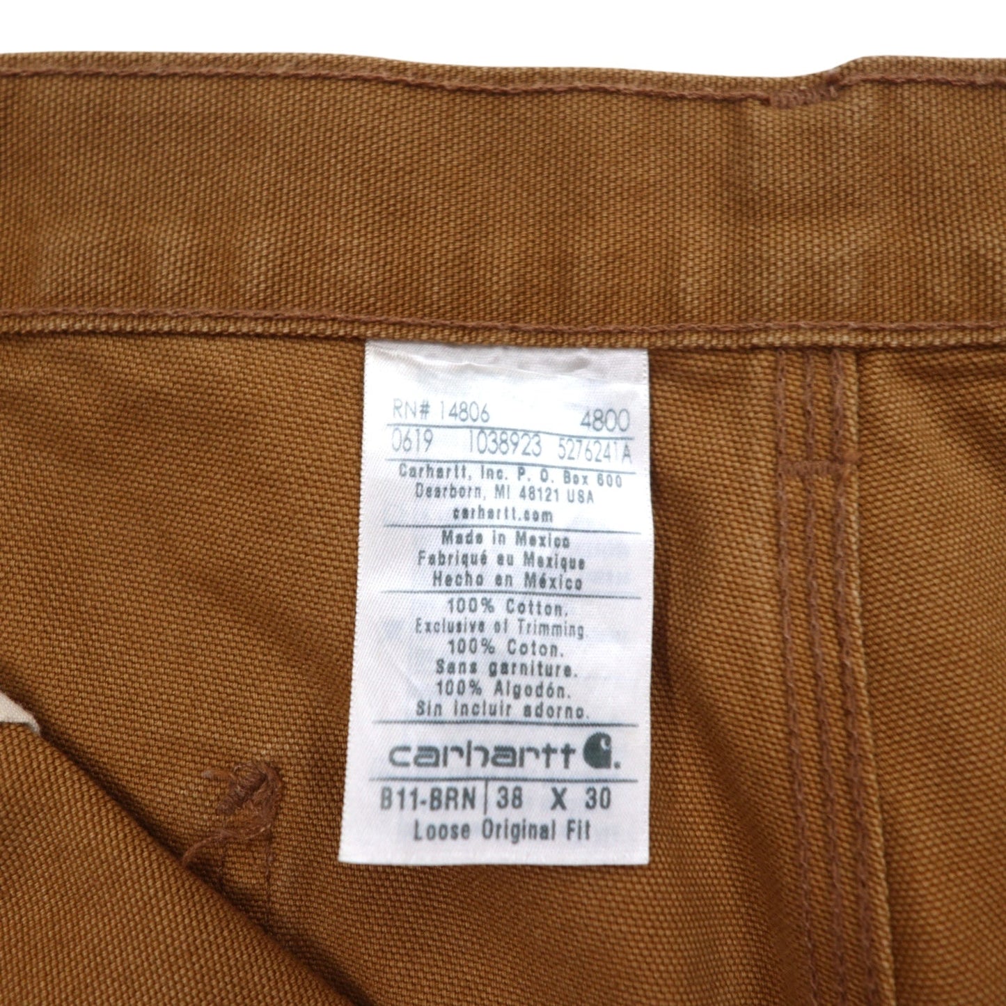 carhartt ルーズフィット ダックペインターパンツ L ブラウン ウォッシュド B11-BRN メキシコ製