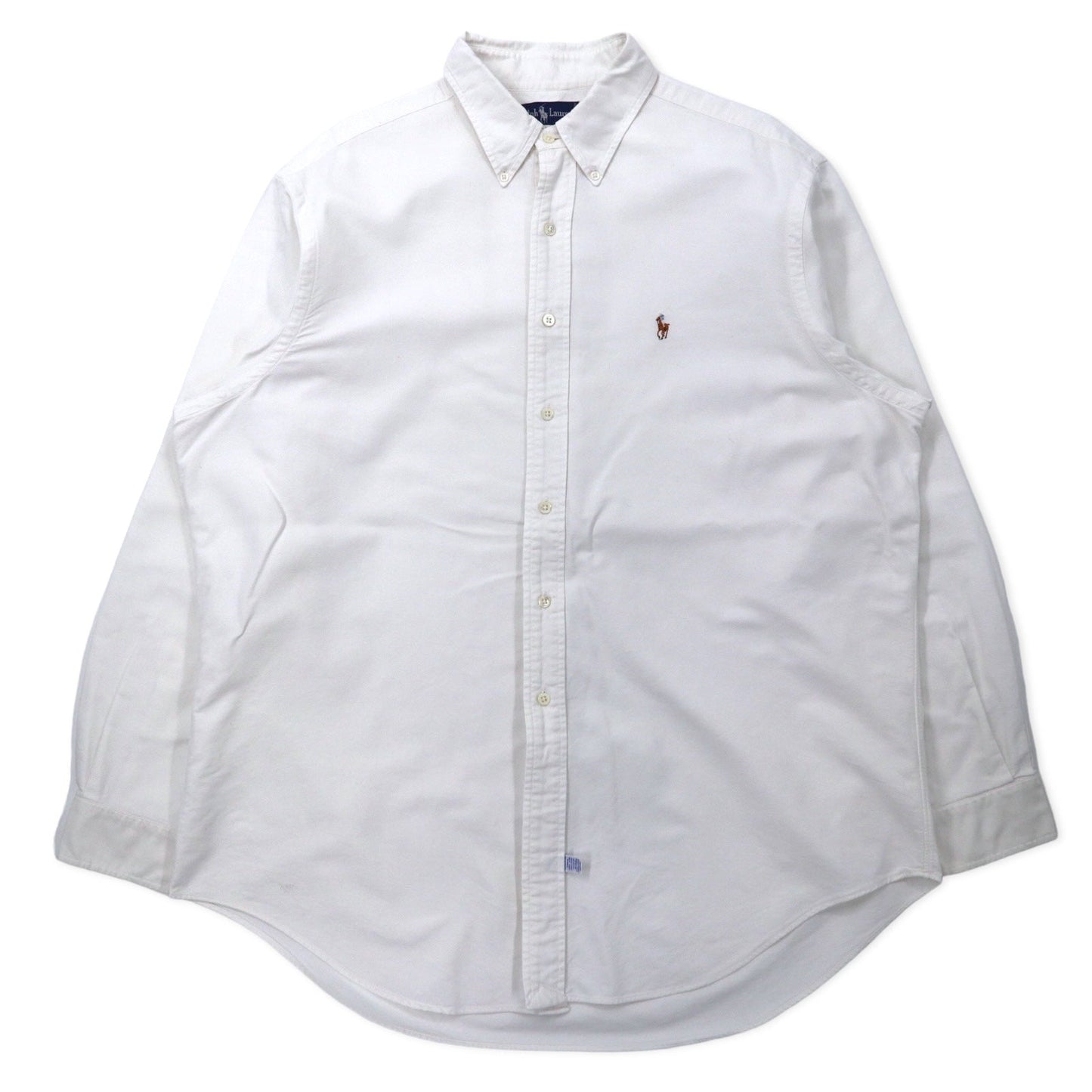 Ralph Lauren オックスフォード ボタンダウンシャツ 17.5-35 ホワイト コットン スモールポニー刺繍 ビッグサイズ