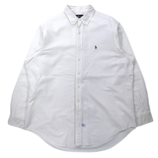 Ralph Lauren オックスフォード ボタンダウンシャツ 17.5-35 ホワイト コットン スモールポニー刺繍 ビッグサイズ