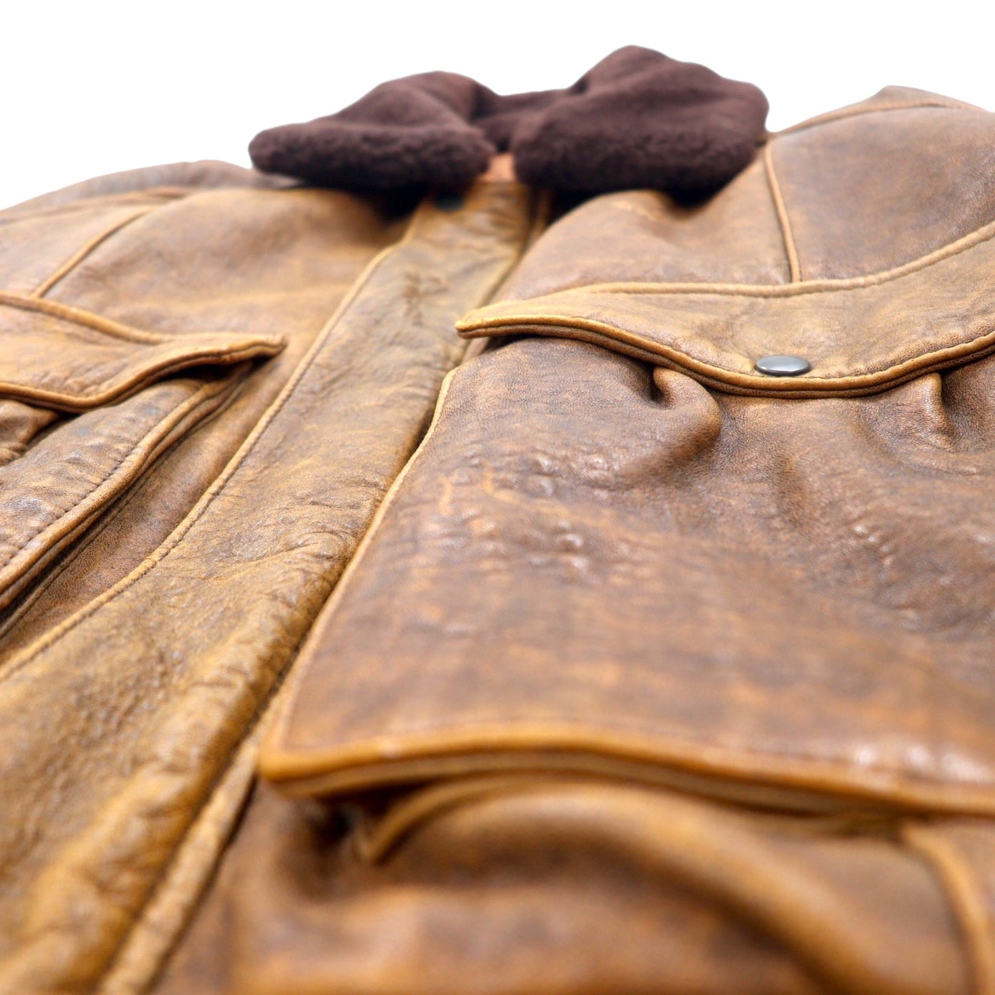 EVANS ENTERPRISES G-1 Lambskin Bomber Jacket ラムレザー フライトジャケット ボンバージャケット L ブラウン 羊革 襟ボア着脱式