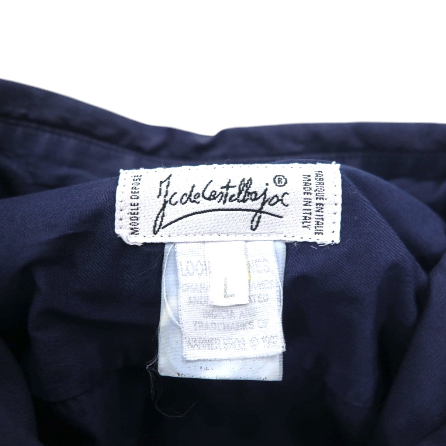 JC de Castelbajac × WARNER BROS イタリア製 90年代 ボタンダウンシャツ L ネイビー LOONEY TUNES バッグスバニー 刺繍