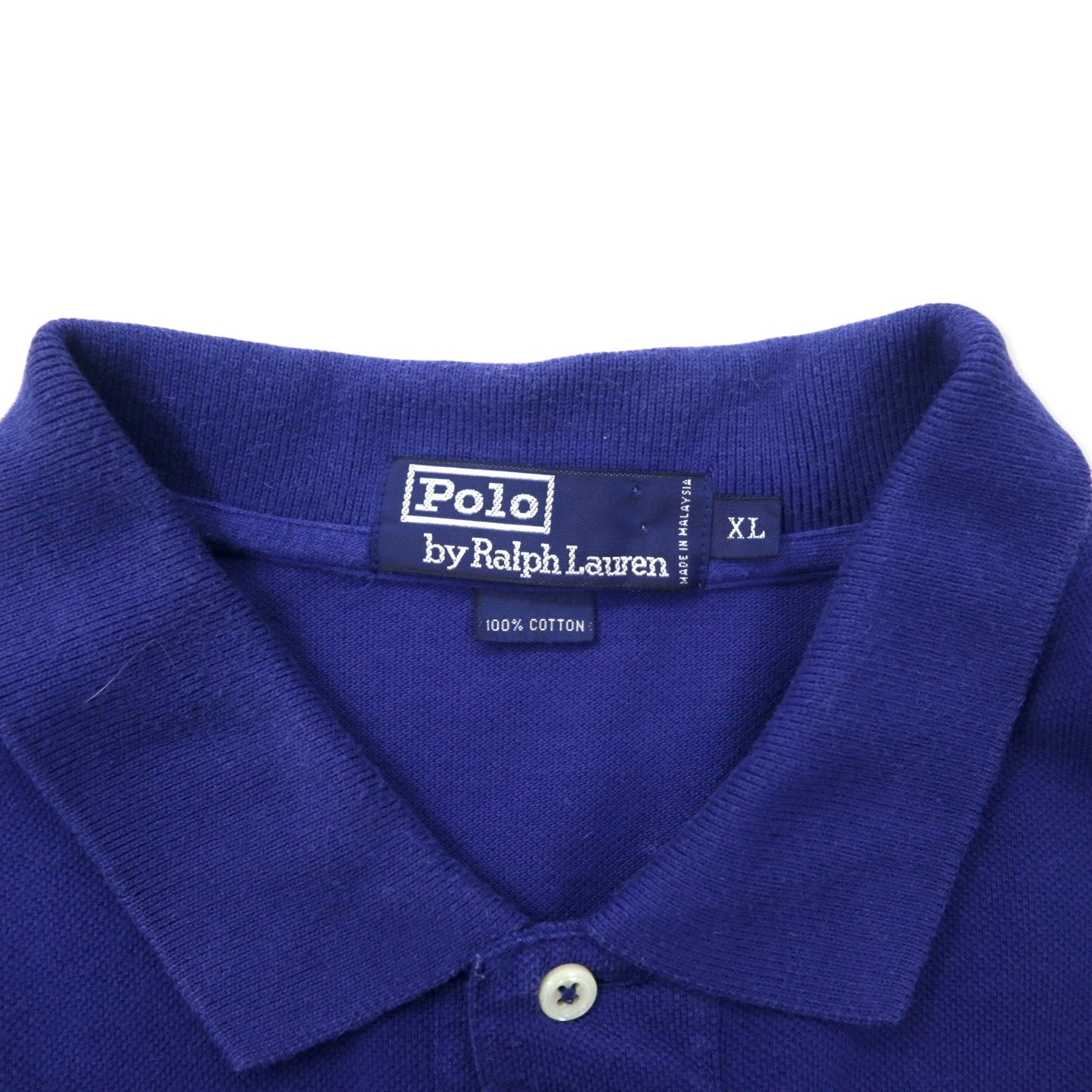 Polo by Ralph Lauren ポロシャツ XL ブルー コットン 鹿の子 スモールポニー刺繍 ビッグサイズ