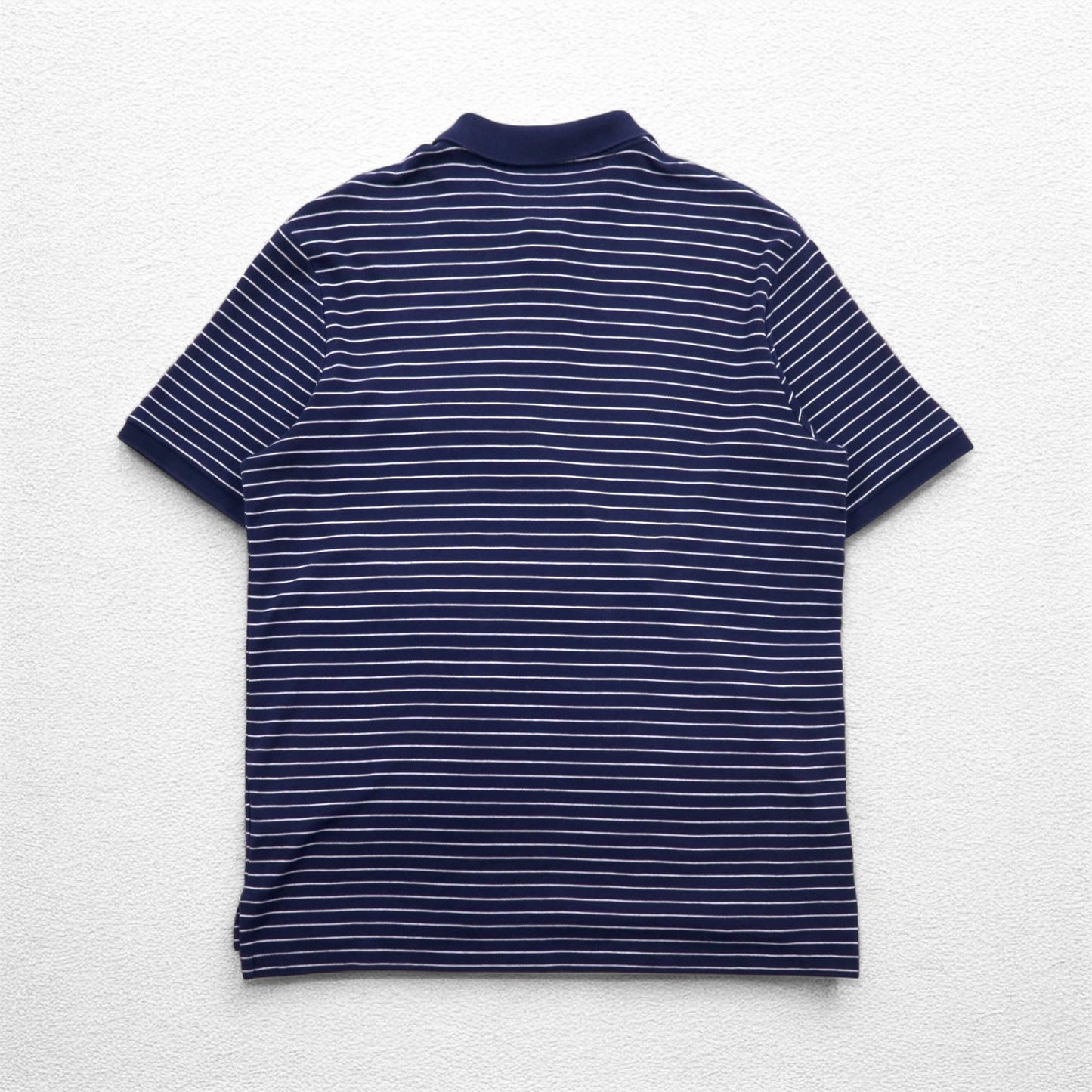 POLO RALPH LAUREN ボーダー ポロシャツ L ネイビー コットン スモールポニー刺繍 スリランカ製