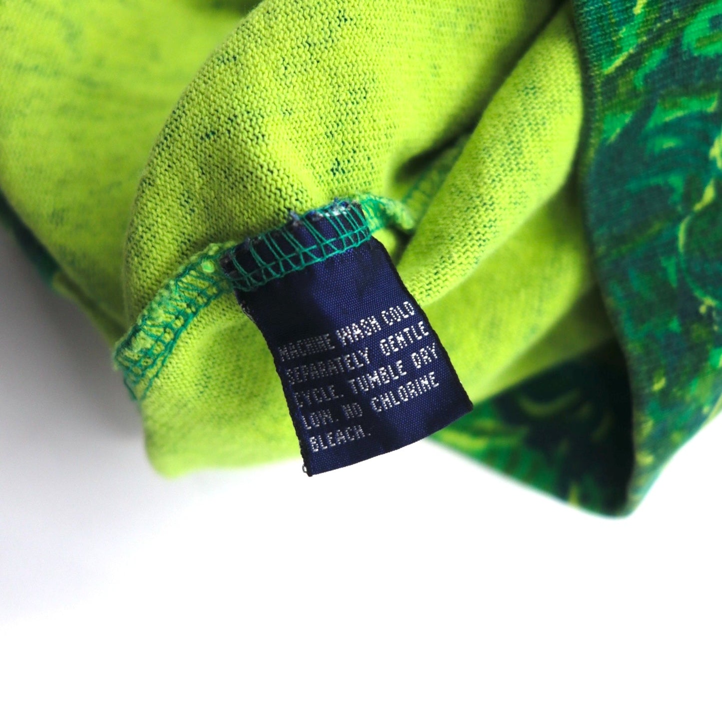 nautica 90年代 ビッグサイズ 長袖 ポロシャツ L グリーン コットン 総柄 カモフラ ボタニカル