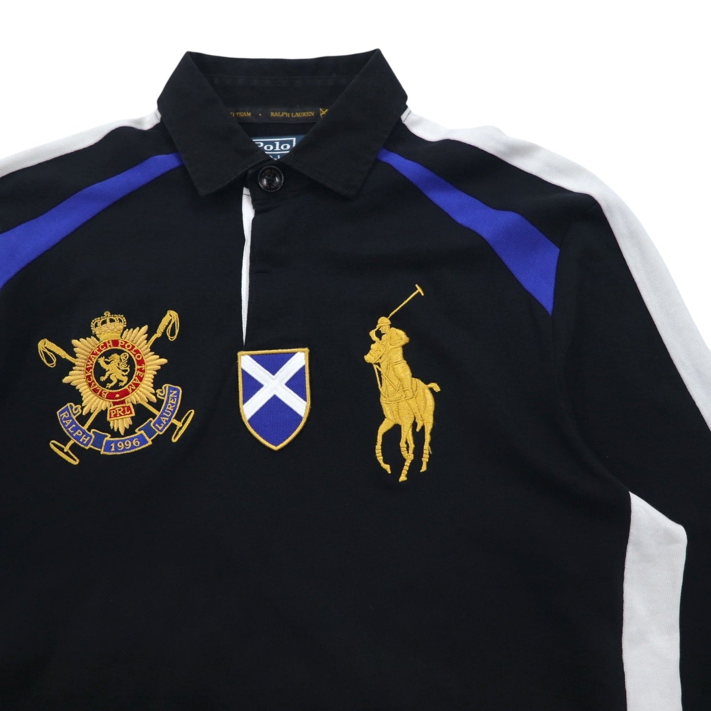 Polo by Ralph Lauren ビッグポニー ラガーシャツ S ブラック ピマコットン ナンバリング BLACK WATCH POLO TEAM