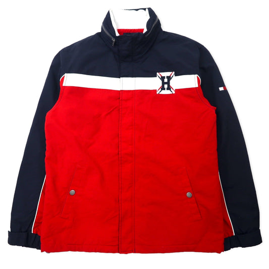 TOMMY HILFIGER セーリングジャケット L ネイビー レッド ナイロン フリースライナー フード収納式