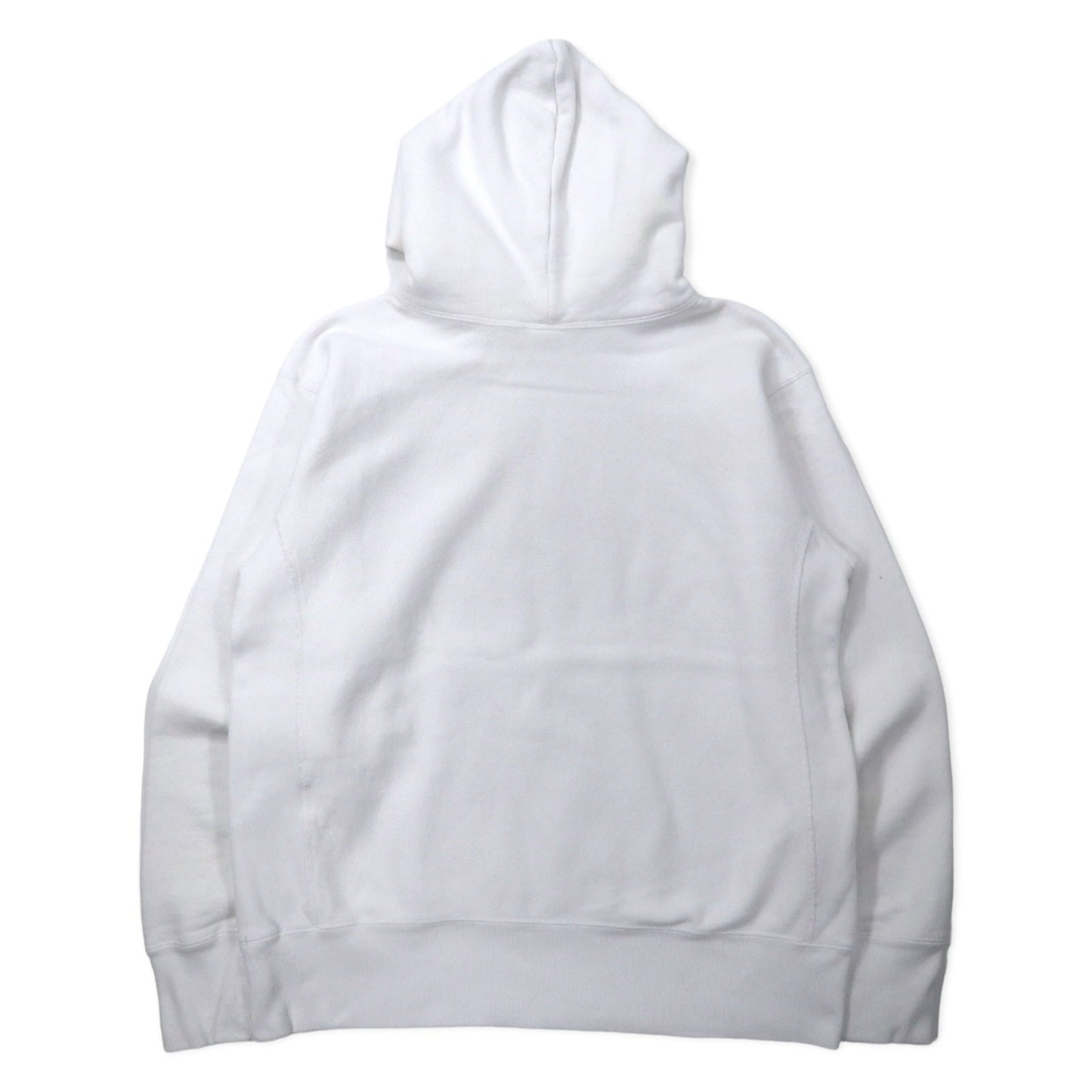 Champion リバースウィーブ パーカー XXL ホワイト コットン 裏起毛 HORNELL 染み込みプリント 青単タグ 復刻 REVERSE WEAVE Pullover Hooded SWEATSHIRT C3-W111
