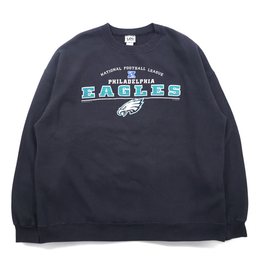 Lee SPORT 90年代 NFL プリント スウェット 2XL ブラック コットン 裏起毛 PHILADELPHIA EAGLES