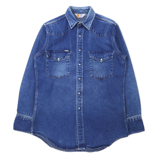 carhartt 80年代 デニム ウエスタンシャツ L ブルー コットン スナップボタン