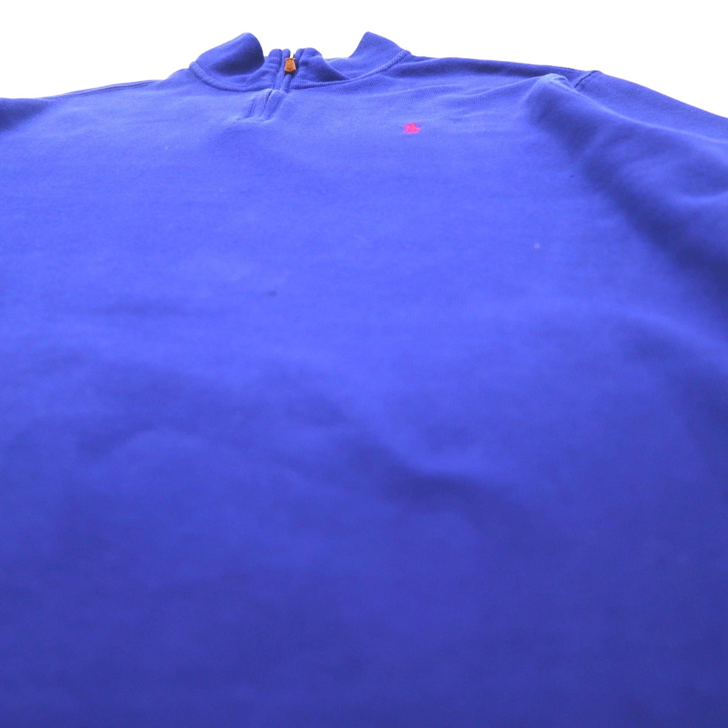 POLO RALPH LAUREN ハーフジップ スウェット L ブルー コットン ESTATE RIB スモールポニー刺繍