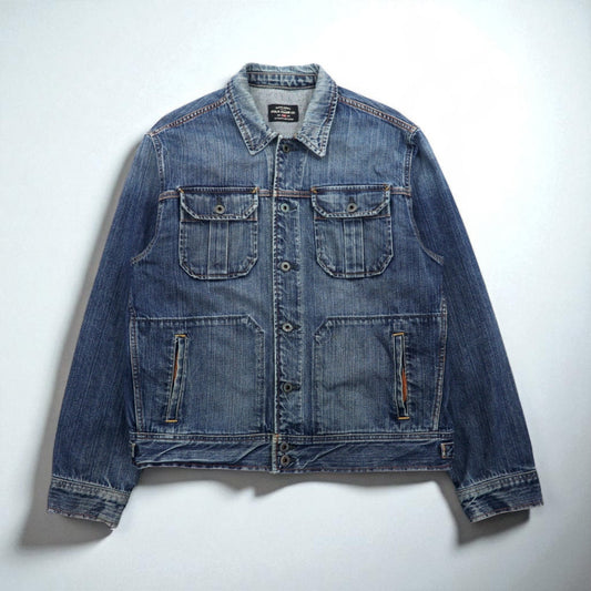 POLO JEANS ( RALPH LAUREN ) 90年代 デニムジャケット Gジャン L インディゴ GIVE JAKET 3YU18