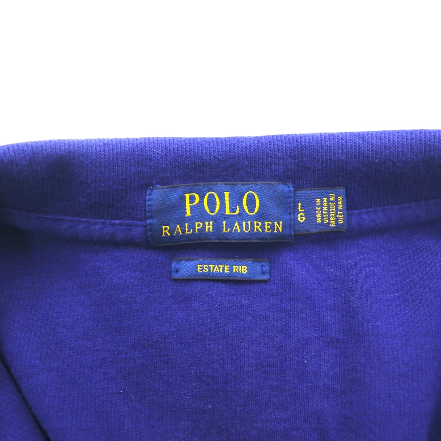 POLO RALPH LAUREN ハーフジップ スウェット L ブルー コットン ESTATE RIB スモールポニー刺繍