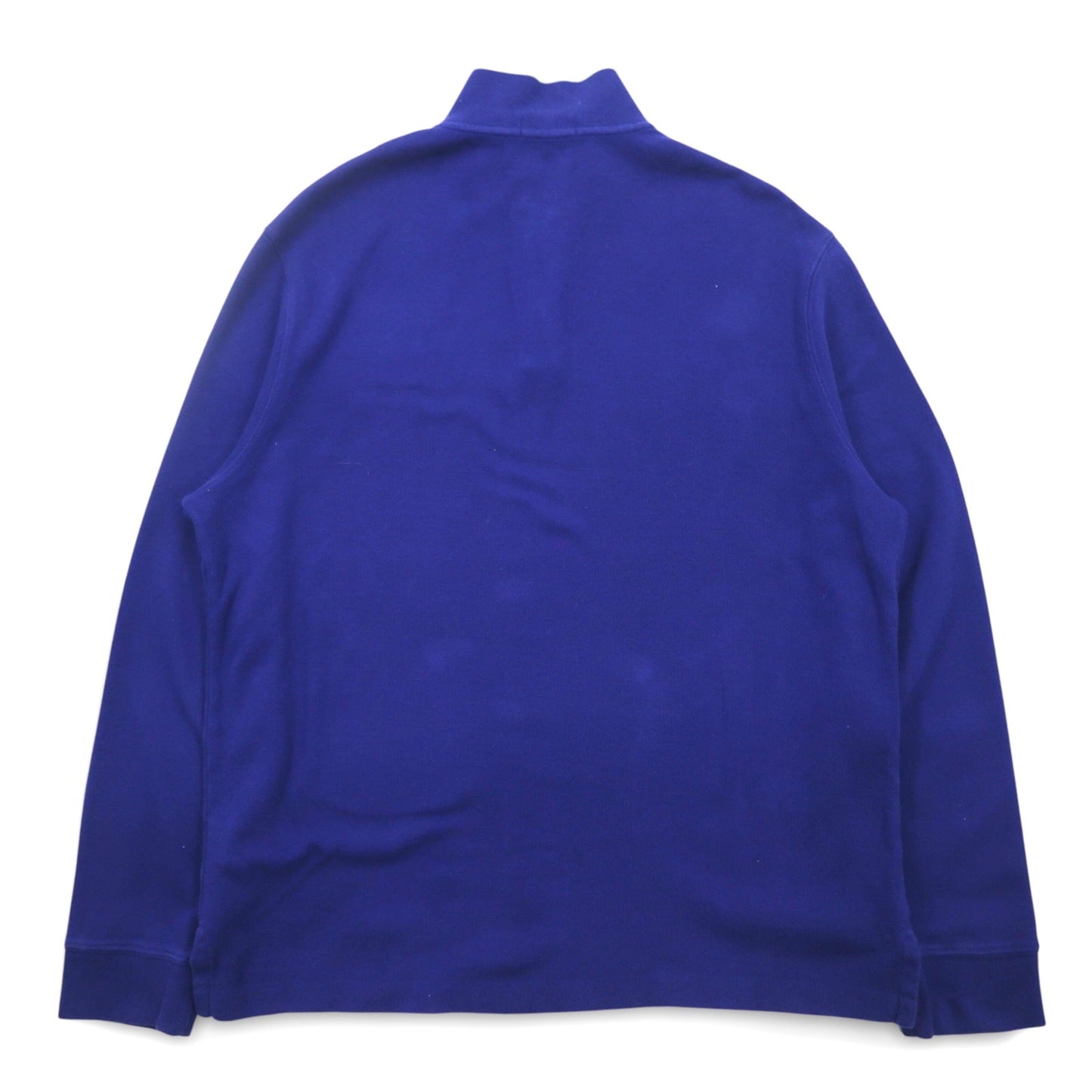 POLO RALPH LAUREN ハーフジップ スウェット L ブルー コットン ESTATE RIB スモールポニー刺繍