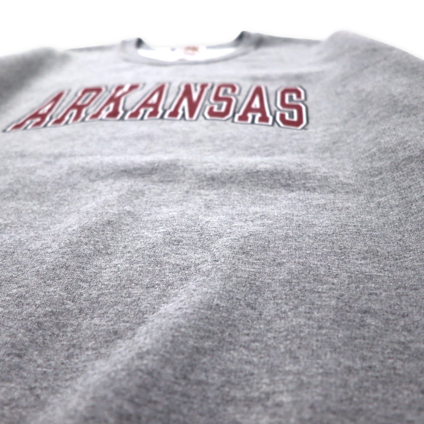 RED OAK カレッジ プリントスウェット 2XL グレー コットン 裏起毛 ARKANSAS ビッグサイズ ホンジュラス製