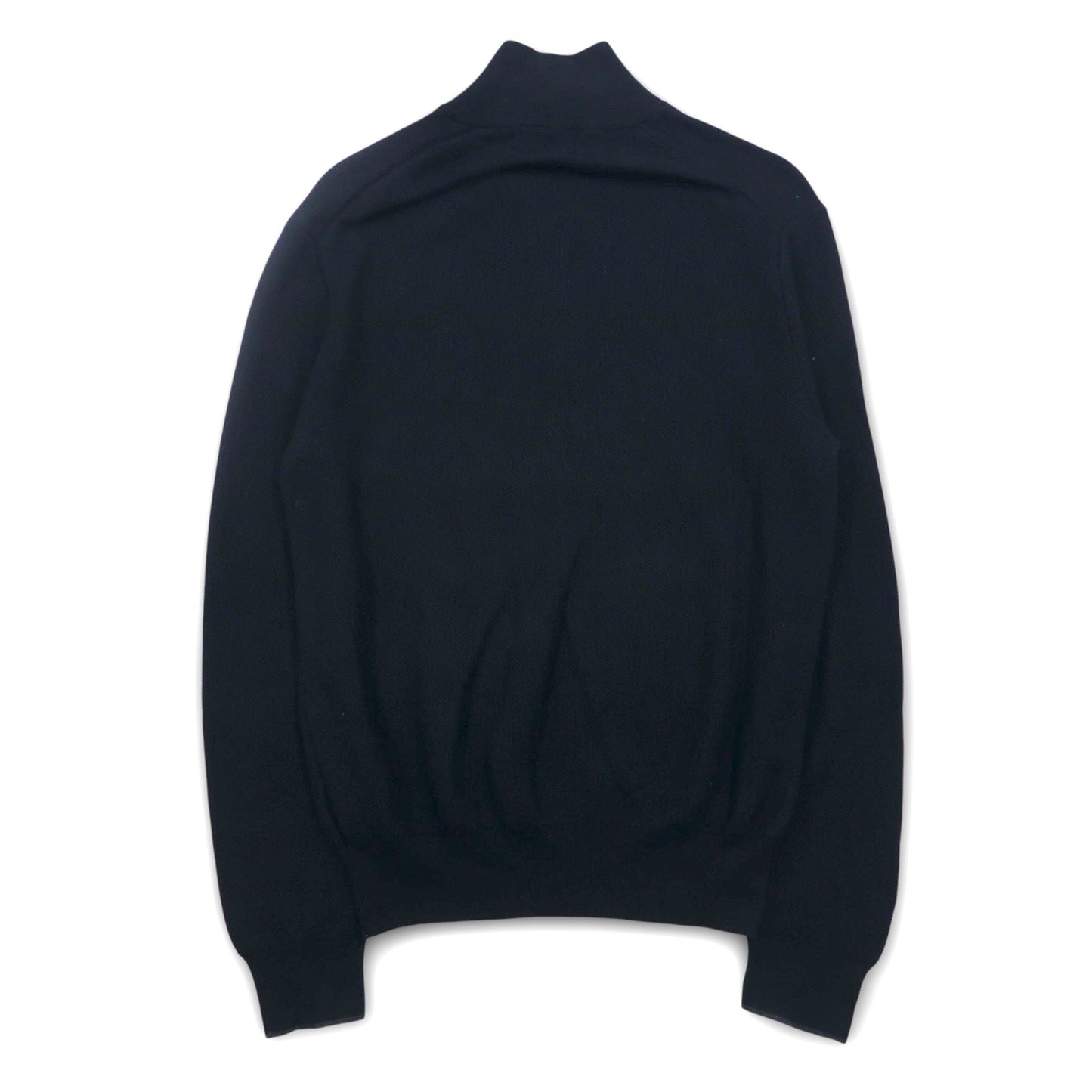 POLO RALPH LAUREN メッシュニット ピマコットン ハーフジップ セーター M ブラック スモールポニー刺繍