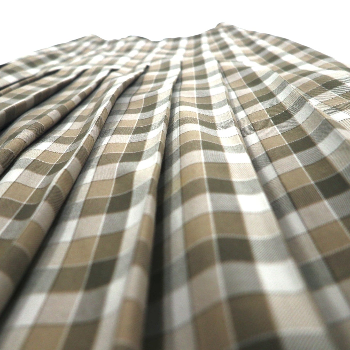 GIVENCHY 80年代 オールド プリーツスカート M ブラウン チェック ウール 日本製