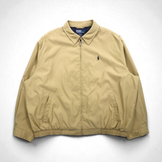 Polo Ralph Lauren 90年代 スウィングトップ ハリントンジャケット XL ベージュ チンストラップ スモールポニー刺繍