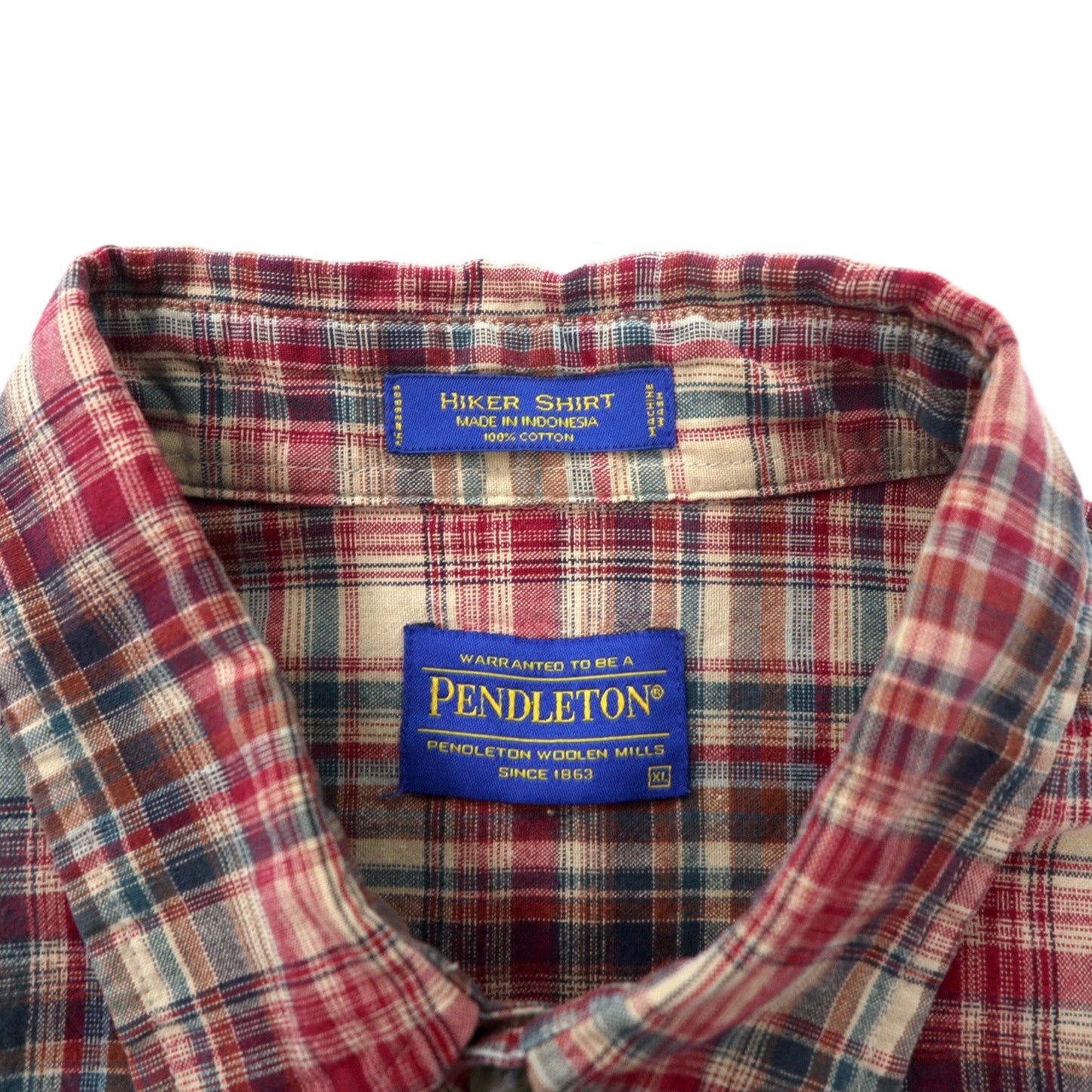 PENDLETON フランネルシャツ XL レッド チェック コットン HIKER SHIRT