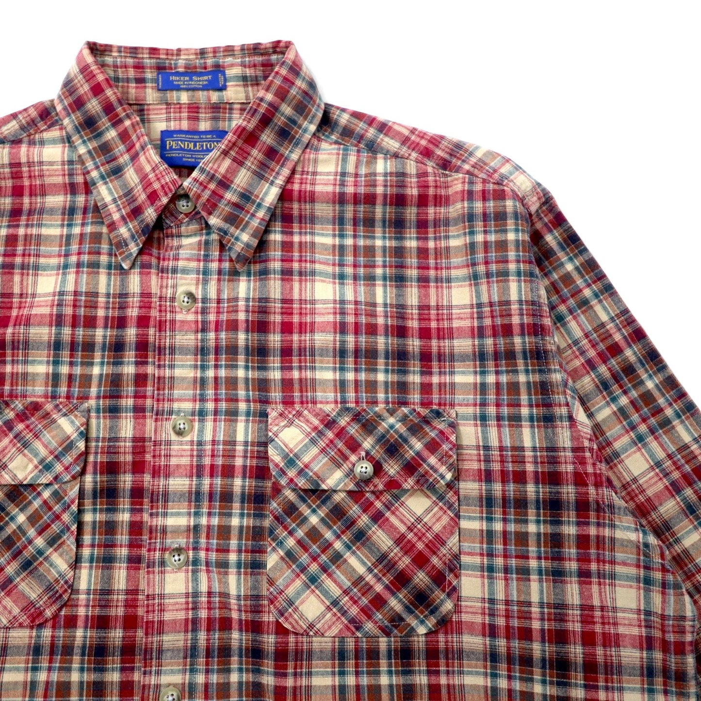 PENDLETON フランネルシャツ XL レッド チェック コットン HIKER SHIRT