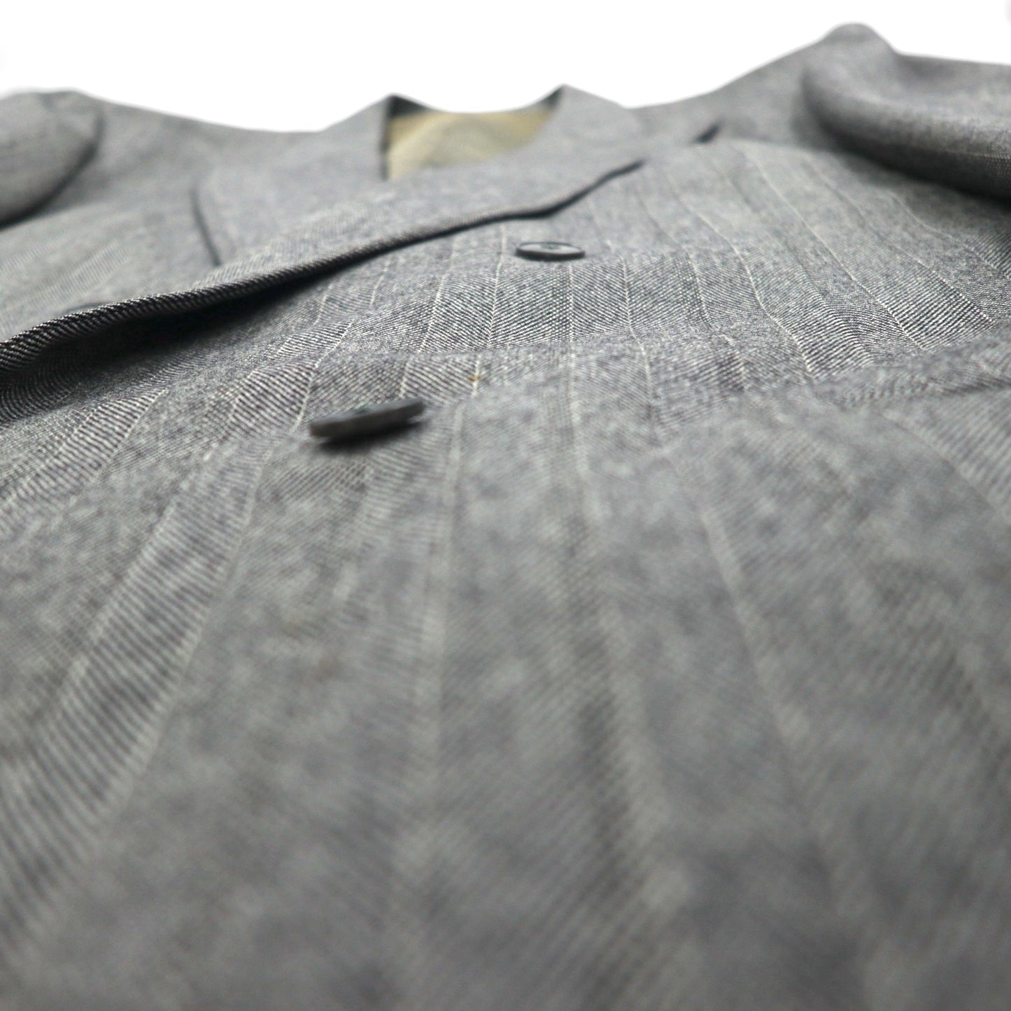 90s Japan Vintage Double-breasted Blazer Roberta di Camerino 日本製 ヘリンボーン ダブル テーラードジャケット M グレー ウール