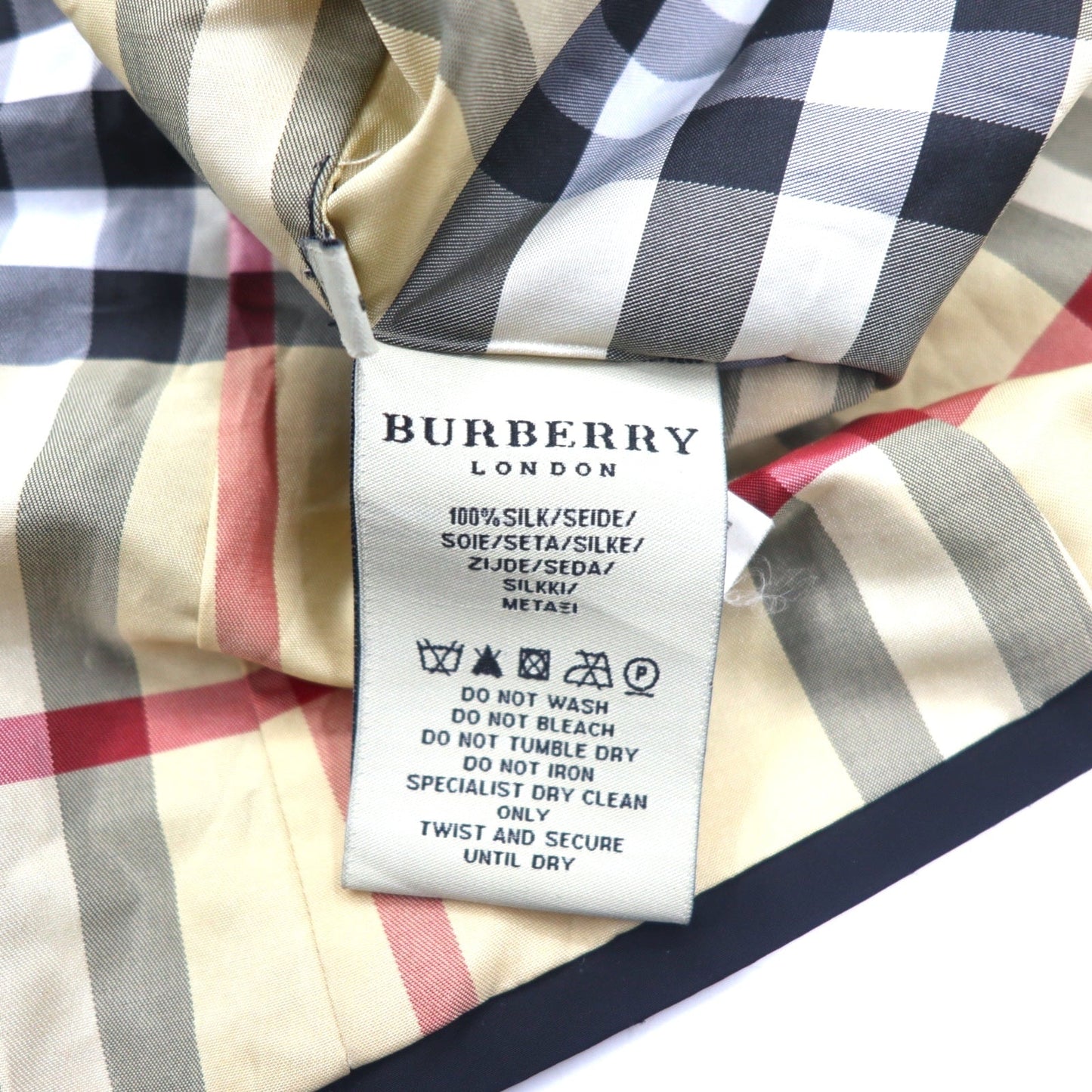 BURBERRY イングランド製 ダブルブレスト ショート トレンチコート ナポレオンジャケット M ブラック ポリエステル 裏地 ノバチェック