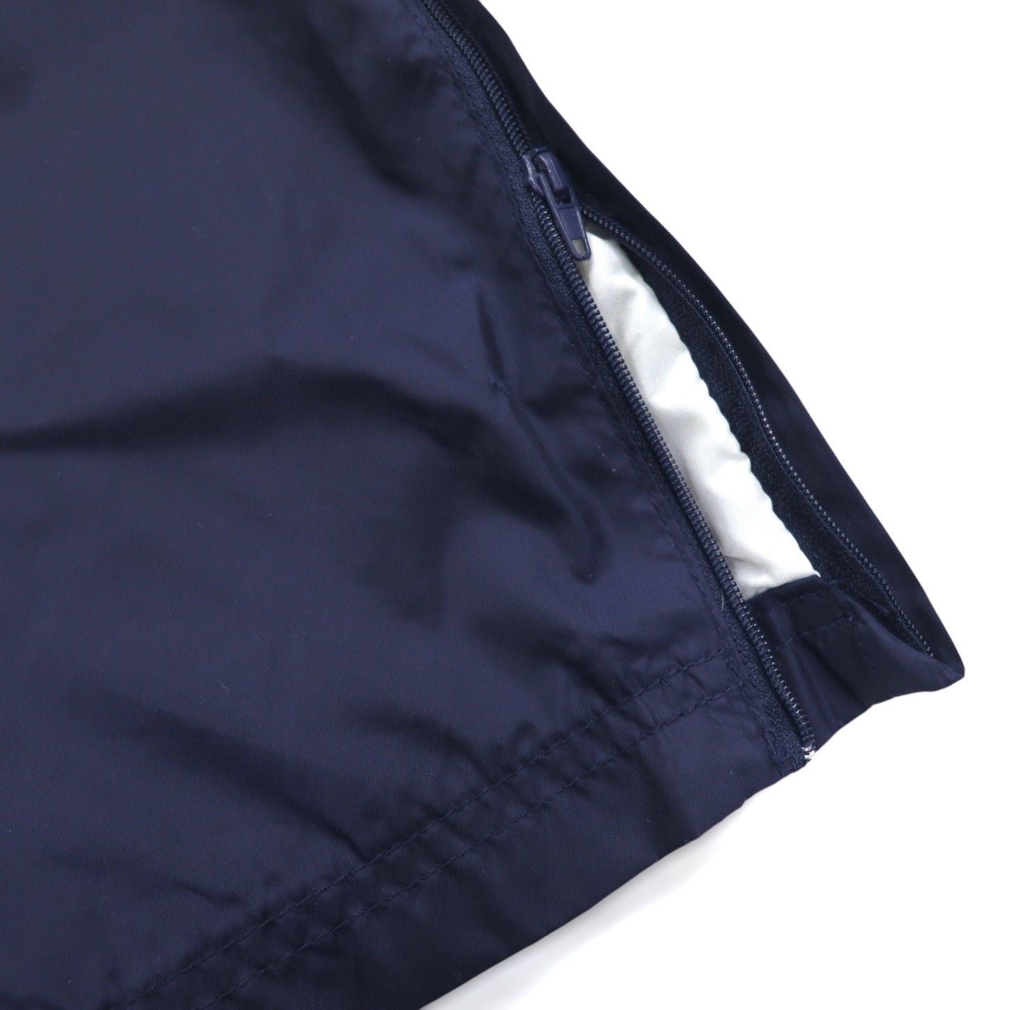 Reebok 90年代 ナイロン トラックパンツ ジャージ L ネイビー ベクターロゴ刺繍 スリット 裾ジップ