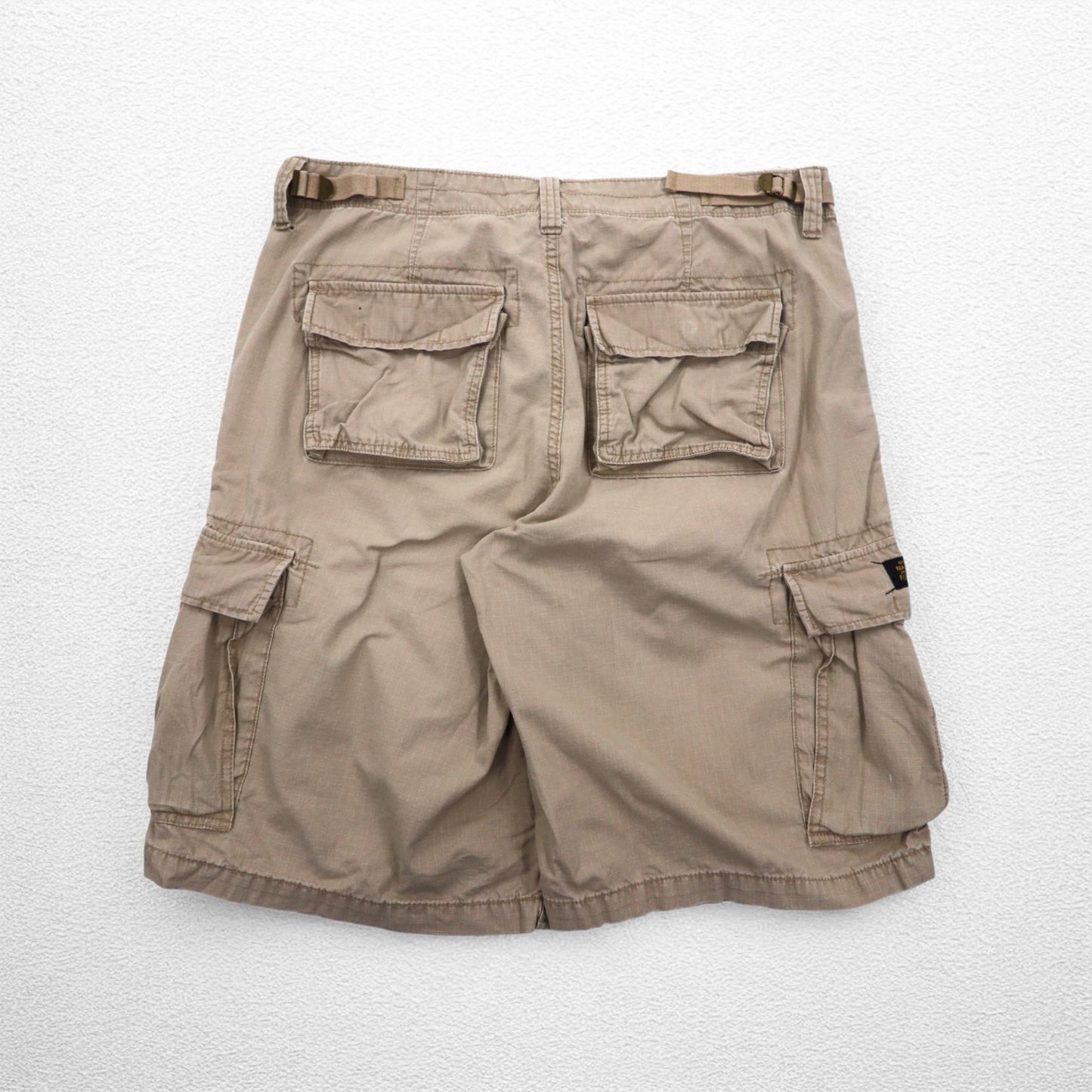 POLO JEANS CO. RALPH LAUREN 90年代 リップストップ カーゴショートパンツ ハーフパンツ L カーキ コットン