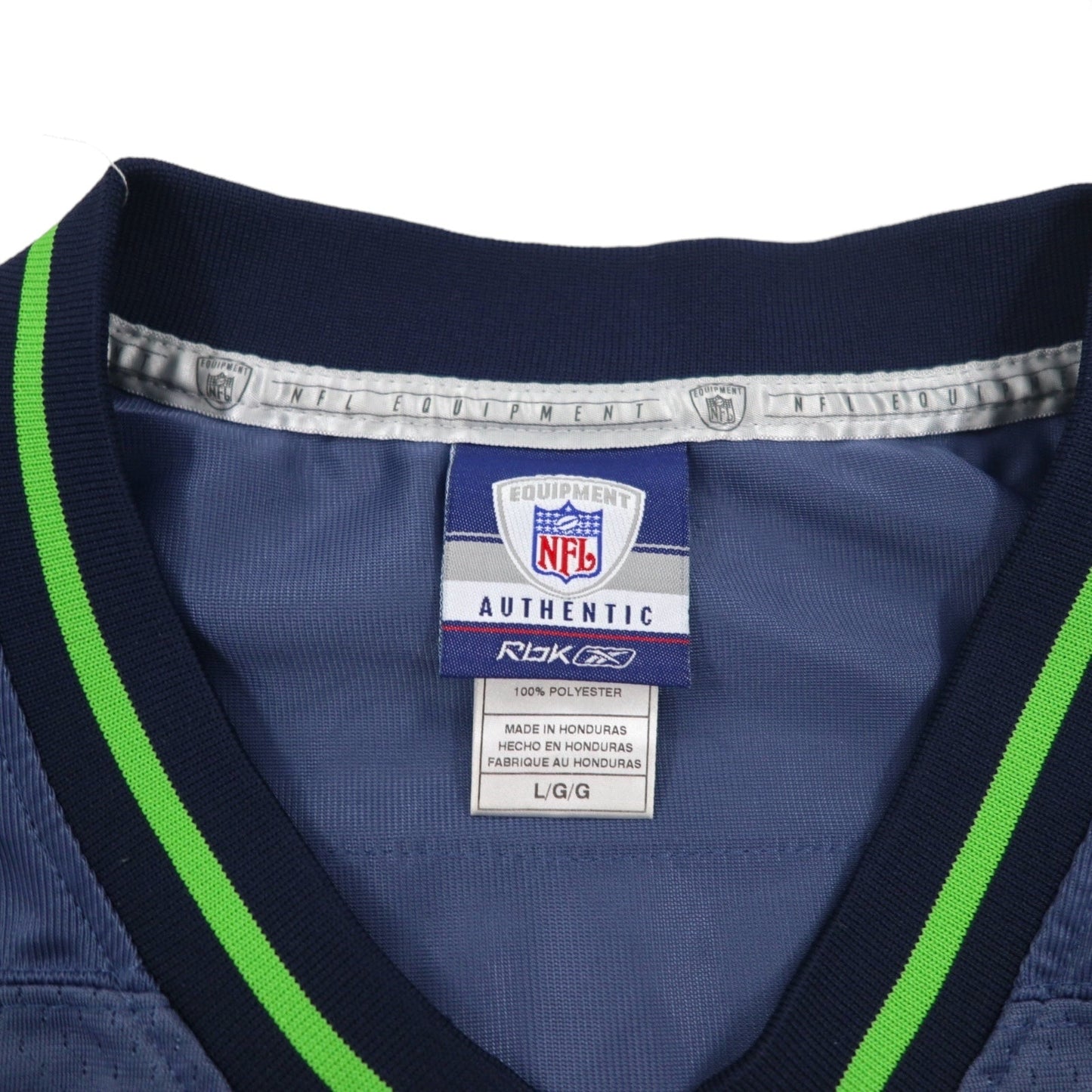 REEBOK ゲームシャツ L ネイビー ポリエステル ナンバリング NFL SEATTLE SEAHAWKS フットボール ユニフォーム