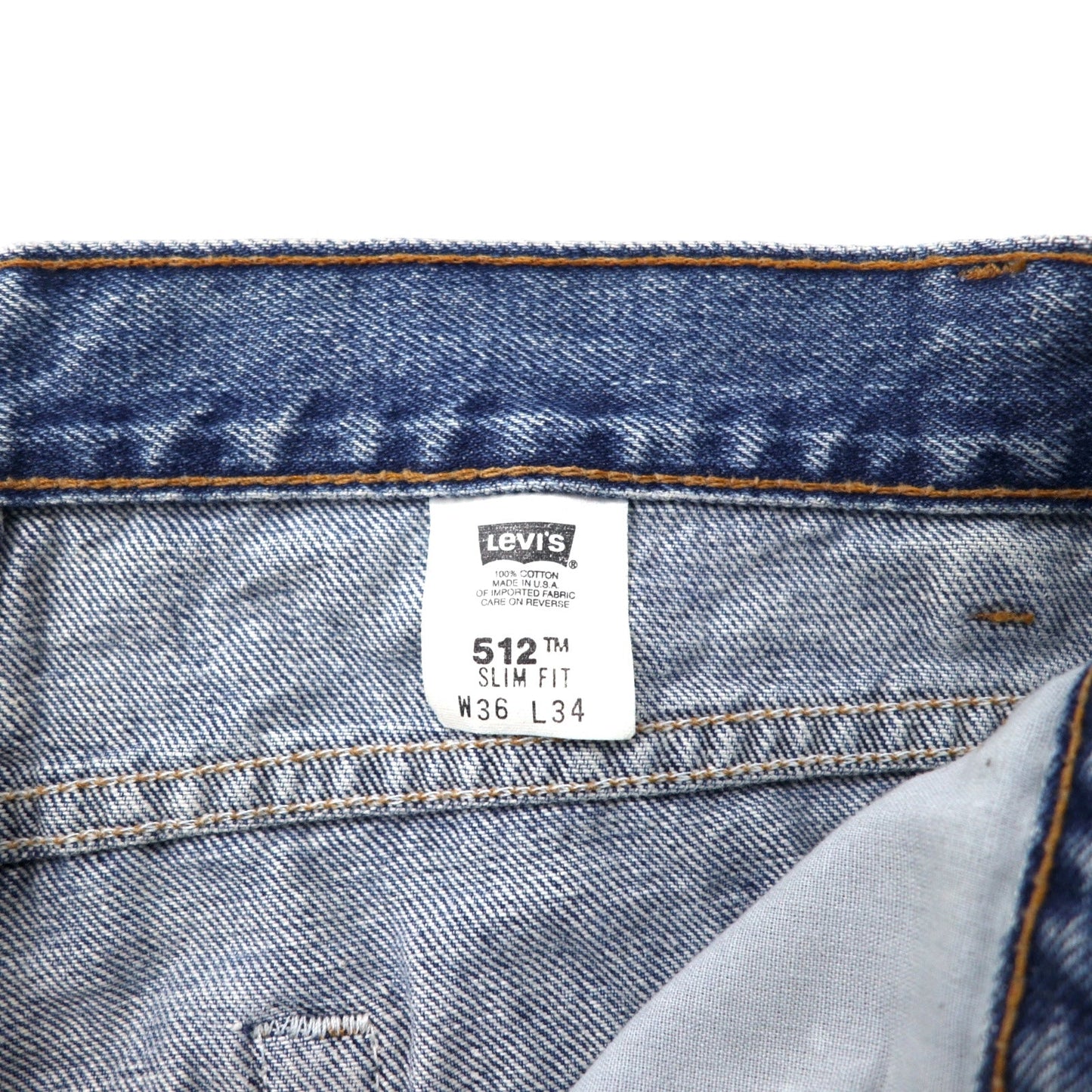 Levi's USA製 00年代 スリムフィット テーパード デニムパンツ 36 ブルー コットン SLIM FIT 00512-4891