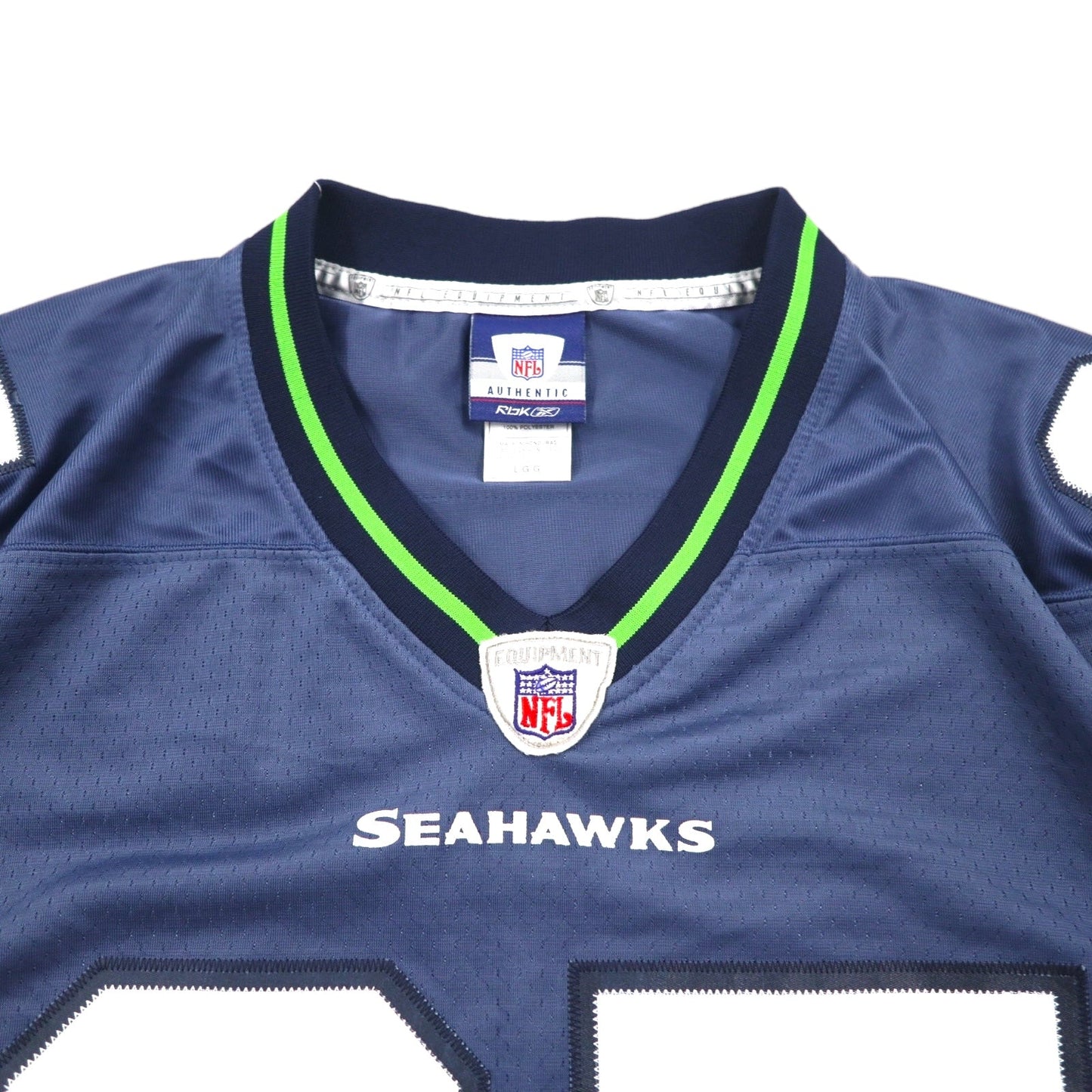 REEBOK ゲームシャツ L ネイビー ポリエステル ナンバリング NFL SEATTLE SEAHAWKS フットボール ユニフォーム