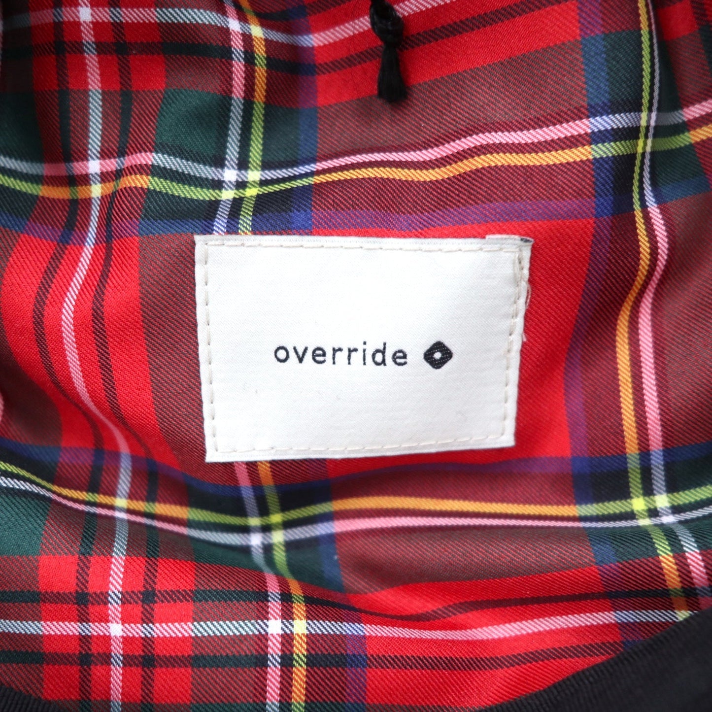 override ドッグイヤー ハンチング キャップ 59cm ブラック ウール 耳当て イヤーフラップ 裏地タータンチェック888790650