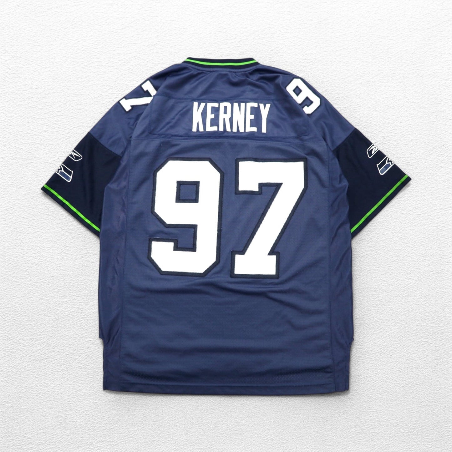 REEBOK ゲームシャツ L ネイビー ポリエステル ナンバリング NFL SEATTLE SEAHAWKS フットボール ユニフォーム