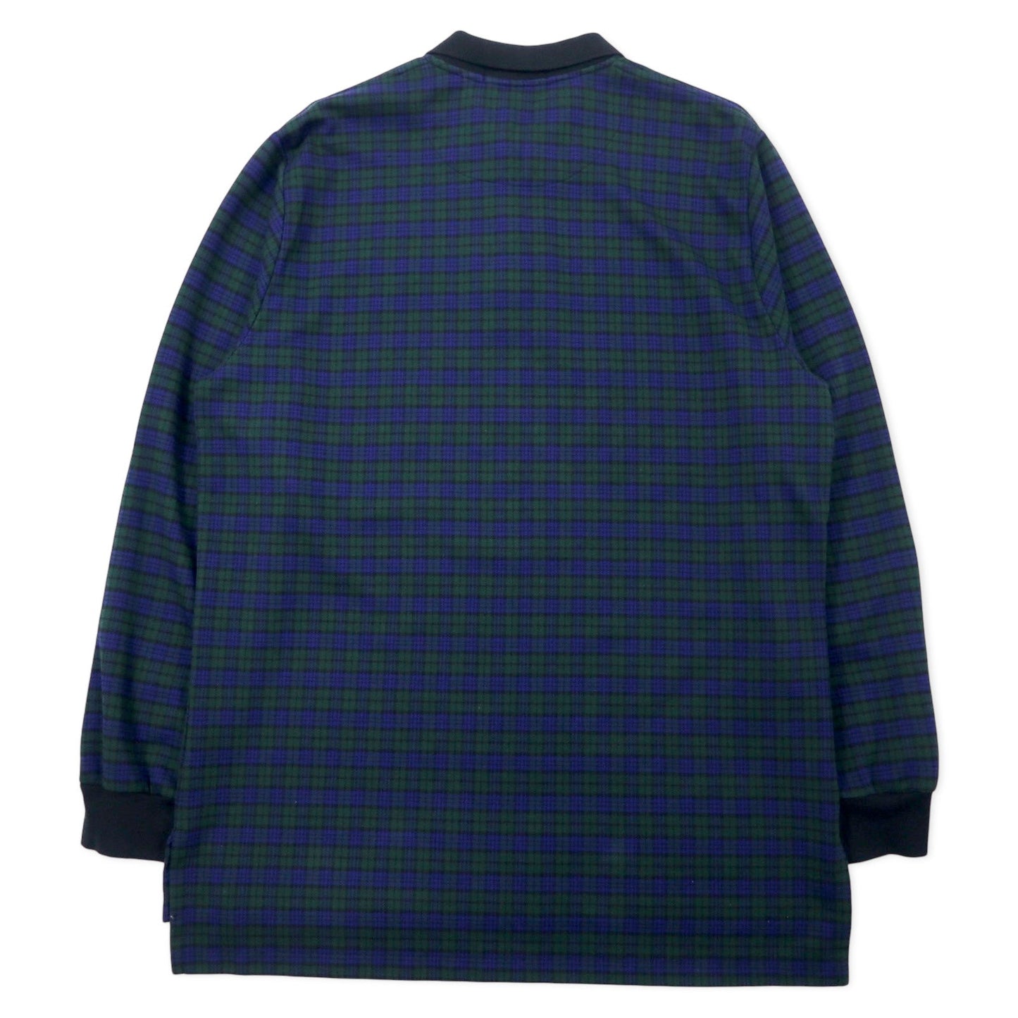POLO GOLF RALPH LAUREN ブラックウォッチ 長袖ポロシャツ XL グリーン チェック コットン スモールポニー刺繍