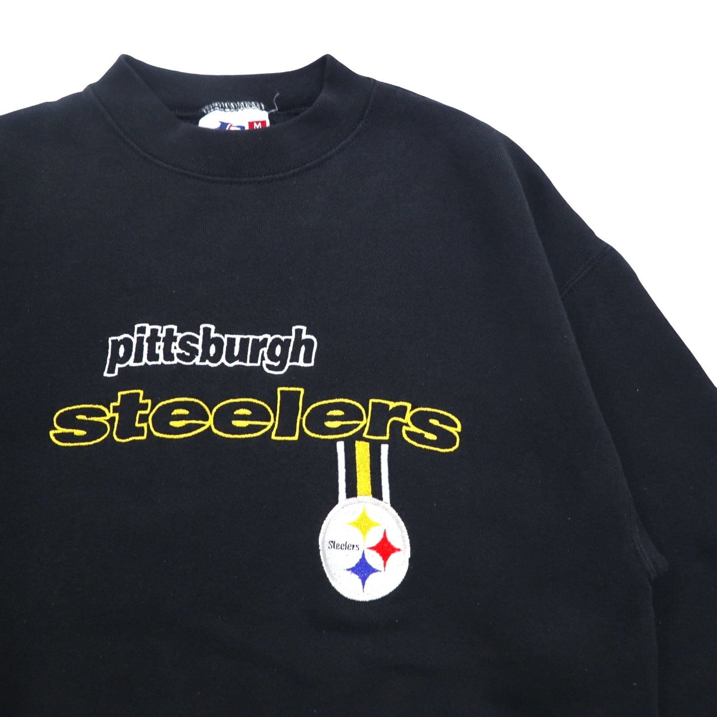 LOGO ATHLETIC 90年代 NFL 刺繍 スウェット M ブラック PITTSBURGH STEELERS メキシコ製