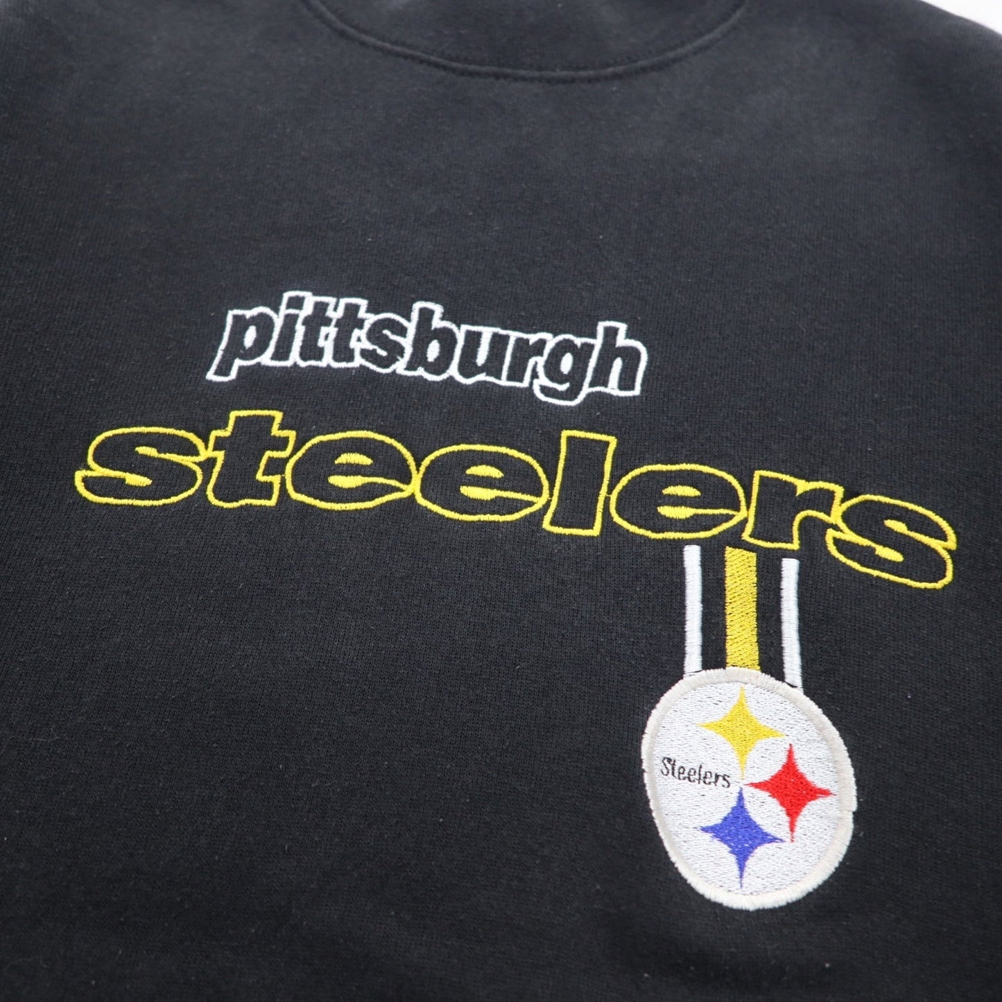 LOGO ATHLETIC 90年代 NFL 刺繍 スウェット M ブラック PITTSBURGH STEELERS メキシコ製