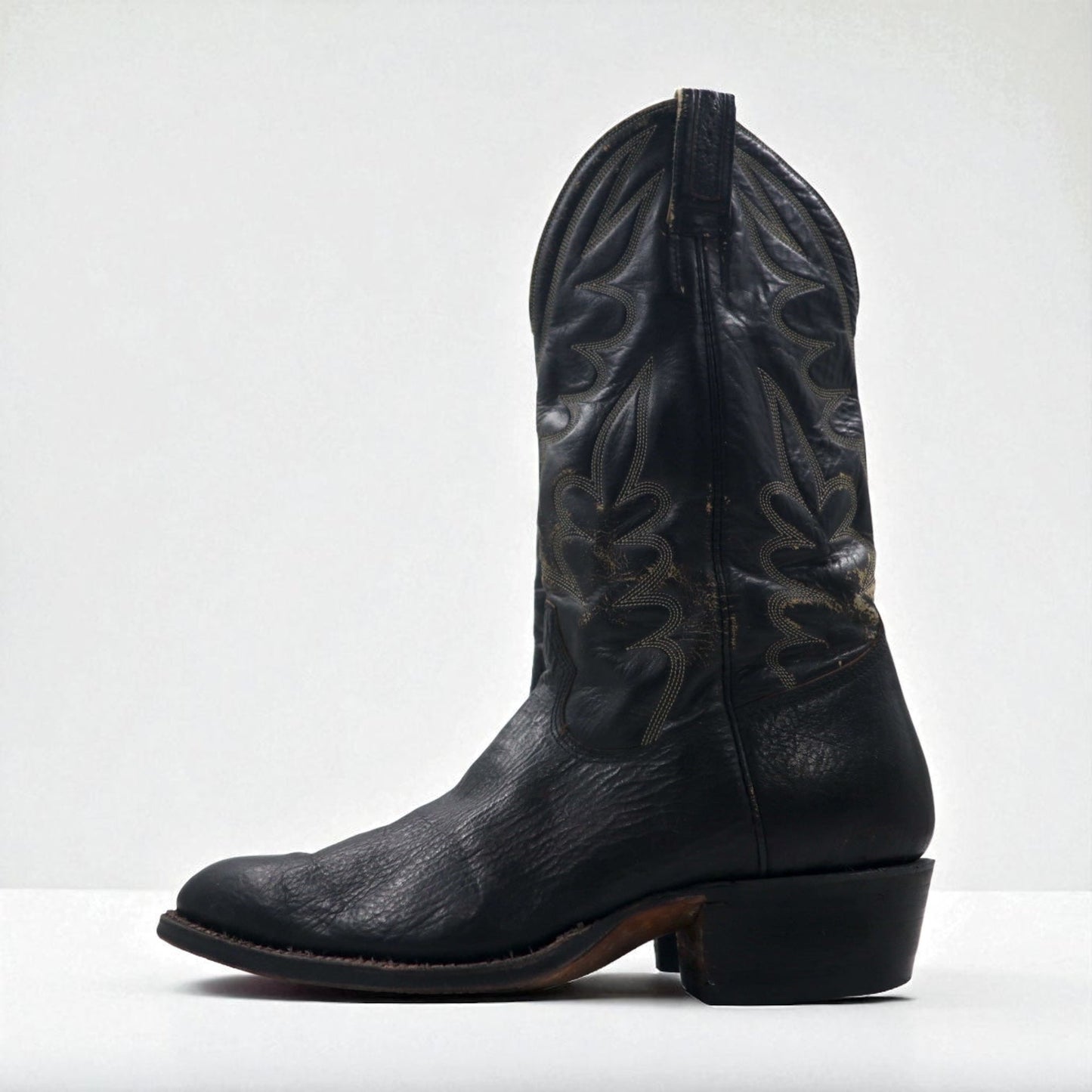 Vintage 90s Leather Cowboy Western Boots CRISTOBAL ROMERO カウボーイ ウエスタンブーツ 27.5cm ステッチ 刺繍 9622