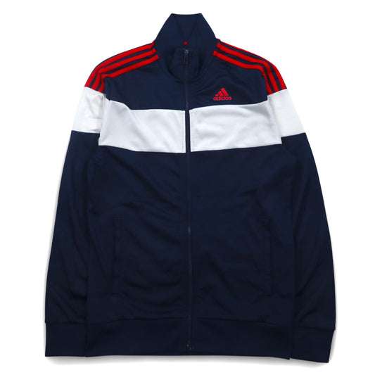 adidas SPORT ESSENTIAL 3ストライプ トラックジャケット ジャージ M ネイビー CLIMALITE クライマライト