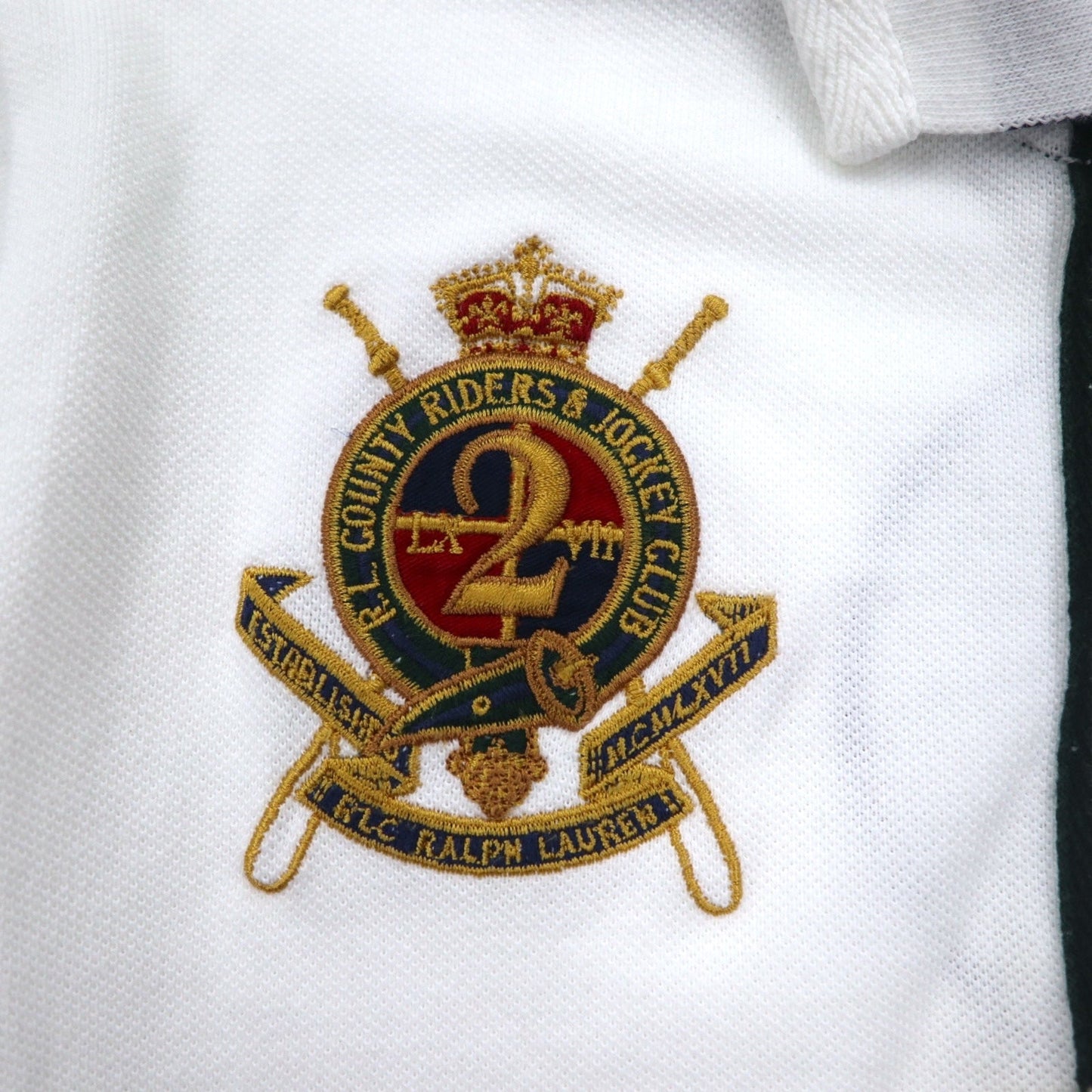 RALPH LAUREN ビッグポニー ラガーシャツ L ホワイト ナンバリング R.L COUNTRY RIDERS & JOCKEY CLUB