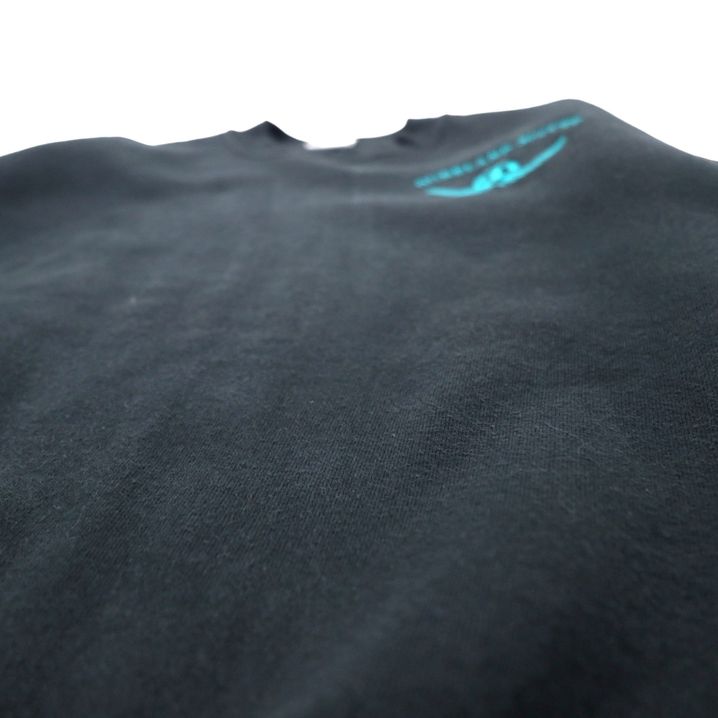 JERZEES USA製 90年代 SUPER SWEATS クルーネック スウェット M ブラック コットン 裏起毛 DUNELAND SOCCER ワンポイント刺繍