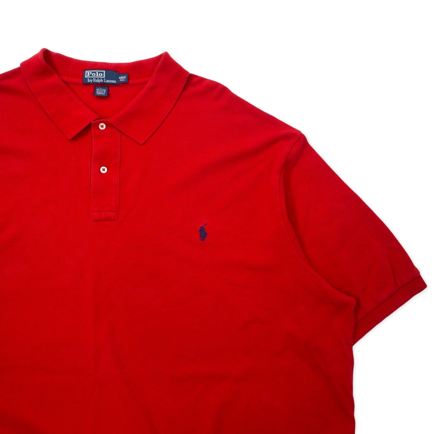 Polo by Ralph Lauren ポロシャツ 4XLT TALL レッド コットン 鹿の子 スモールポニー刺繍 ビッグサイズ