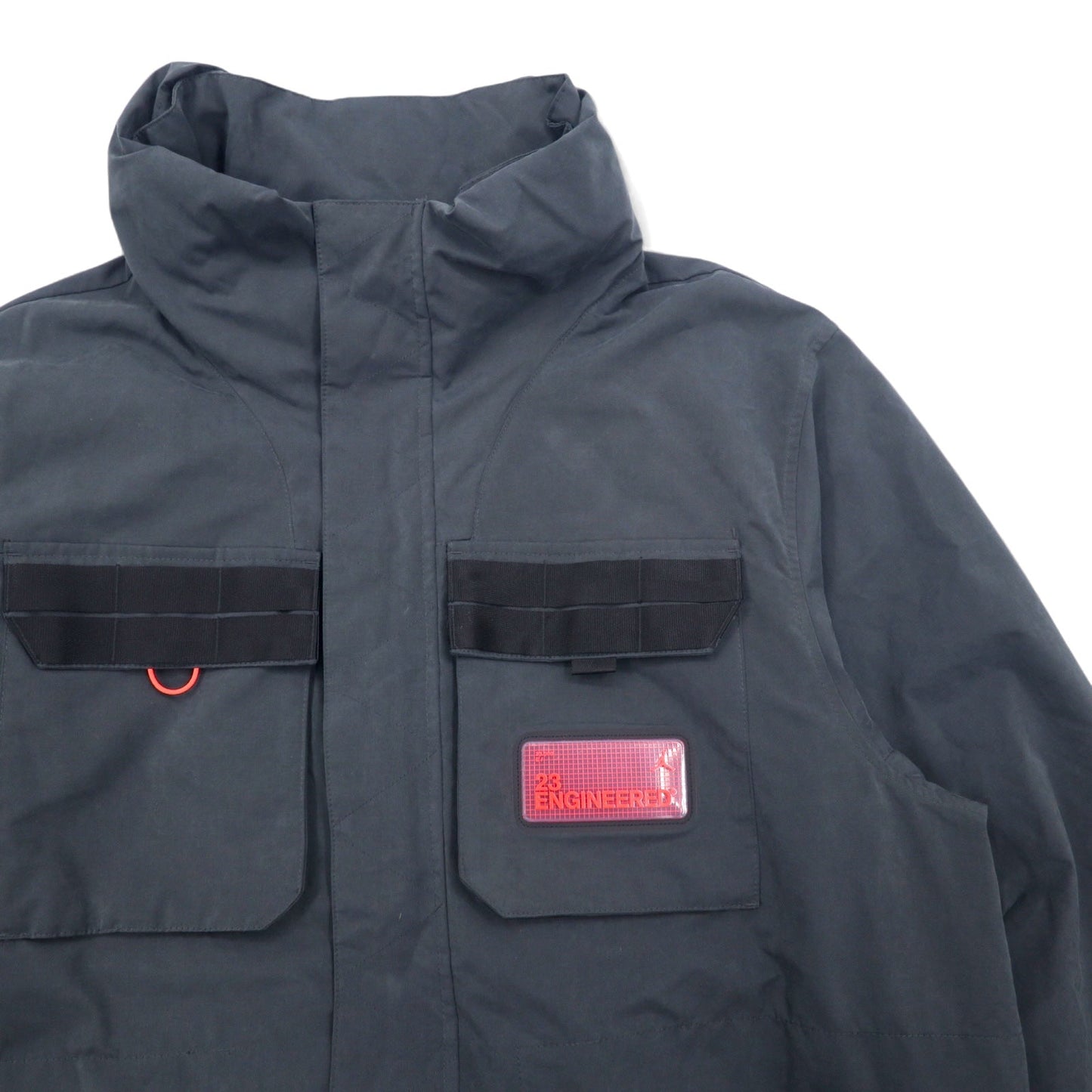 NIKE JORDAN 23ENG OTW PARKER フーデッド ロング ブラック ジャケット 3XL ブラック キルティングライナー ダブルジップ フィッシュテイル Thermore フード収納式 CK8909-045 未使用品