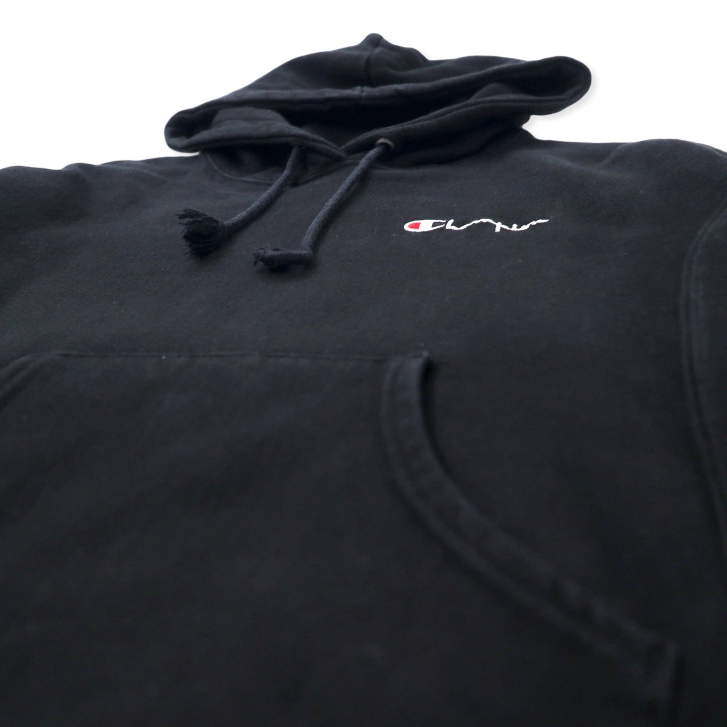 Champion リバースウィーブ プルオーバー パーカー M ブラック コットン 裏起毛 青単タグ 復刻 ホンジュラス製