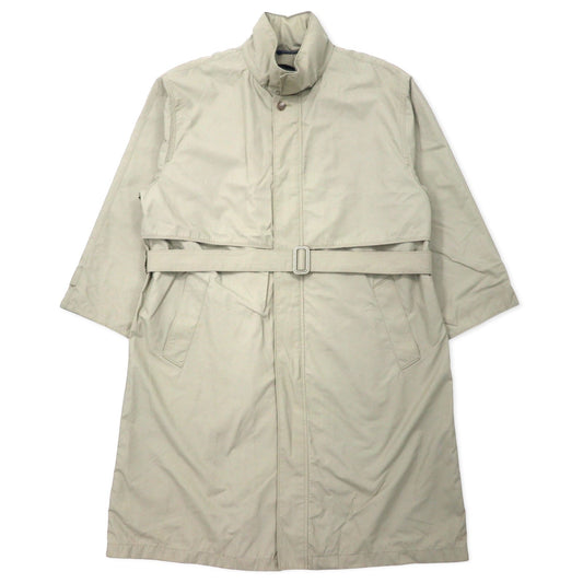 LONDON FOG スタンドカラー ステンカラーコート 42 ベージュ コットン ナイロン フード収納式 COMMUTER COLLECTION