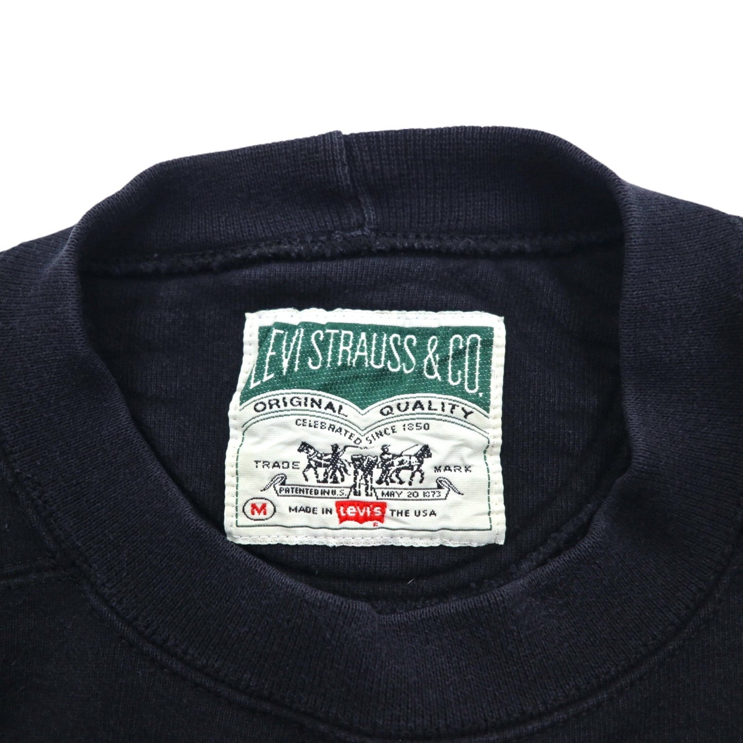 Levi's 90年代 USA製 ヘビーウェイト スウェット M ブラック コットン ワンポイントロゴ刺繍